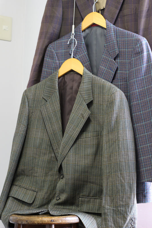 Men's High-Grade Check Tailored Jacket x9点