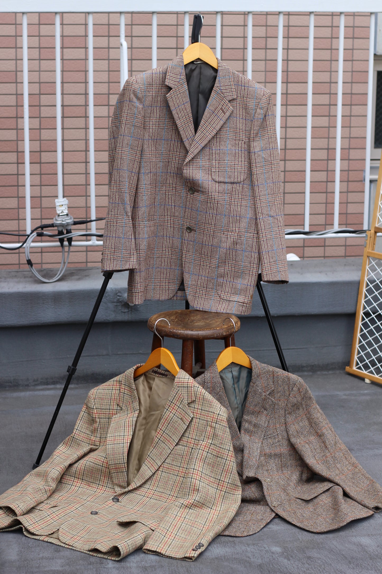 Men's High-Grade Brown Check Tailored Jacket x11点