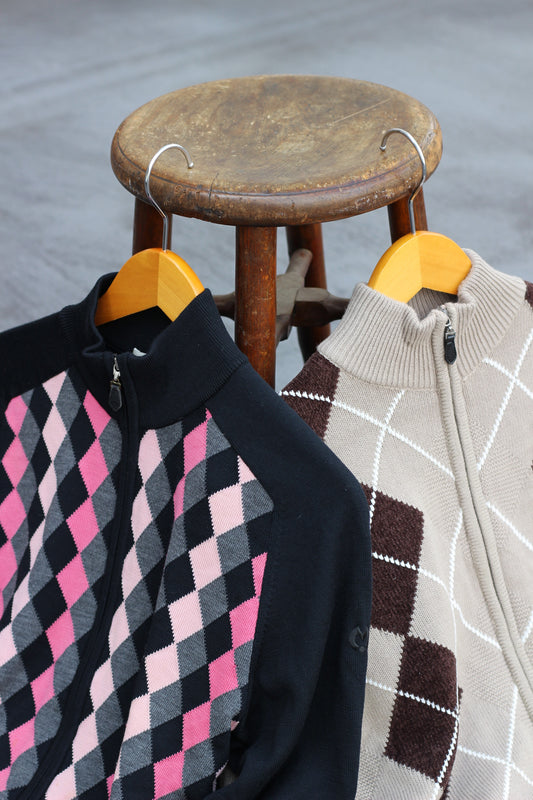Men's Argyle Check Driver's Knit x2点