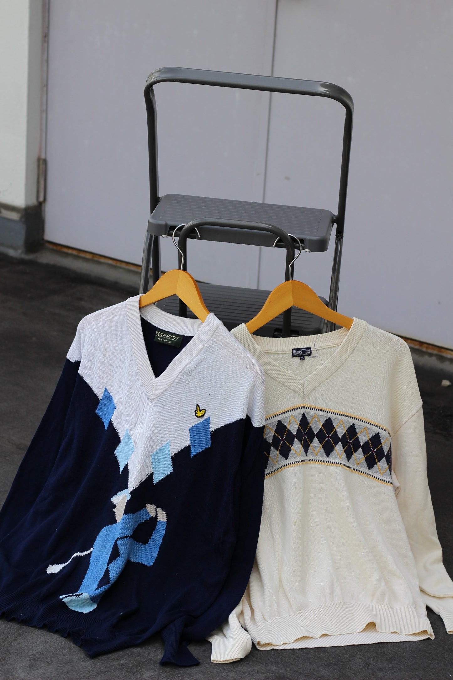 Men's Argyle Check V-Neck Sweater x5点