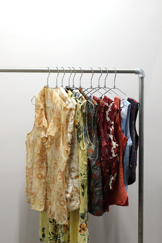 Vintage Flower Design No Sleeve Blouse x10点