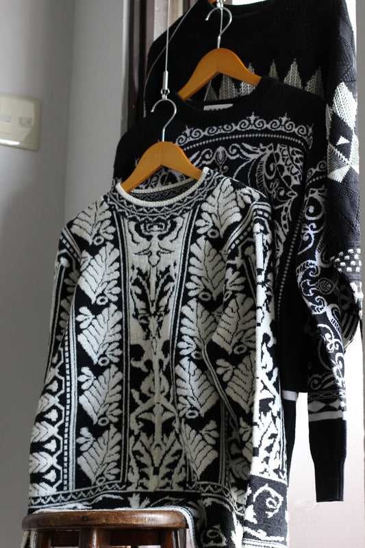Vintage Men's Black Design Knit x6点