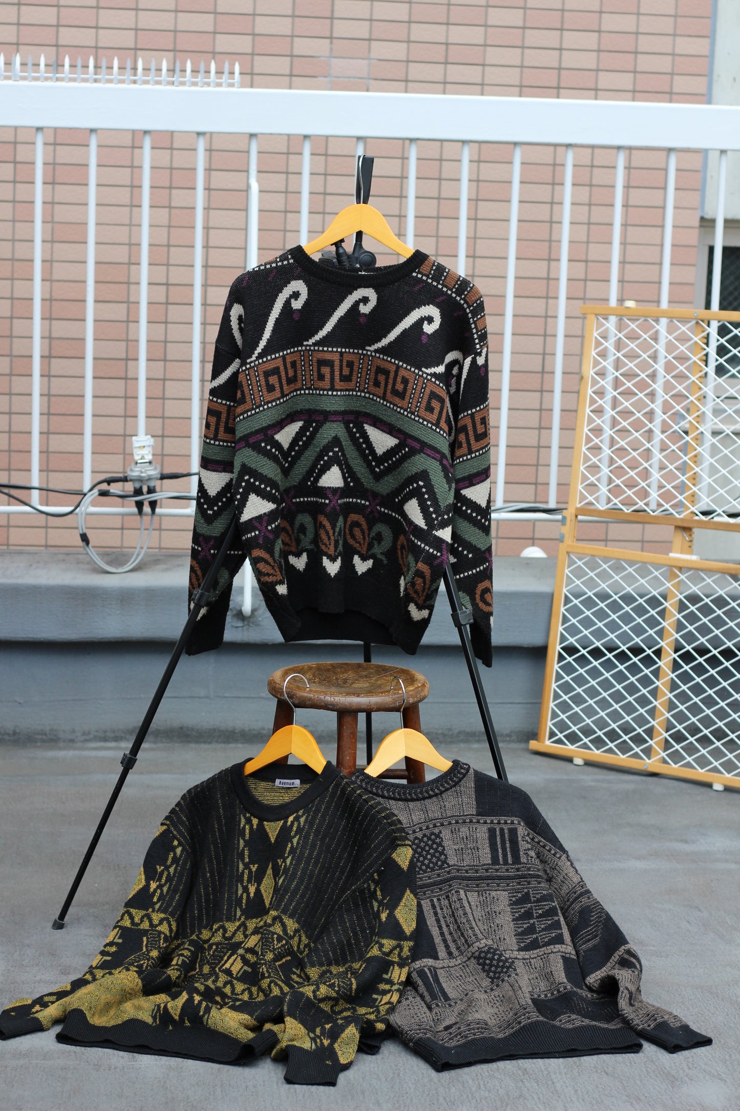 Vintage Men's Black Design Knit x6点