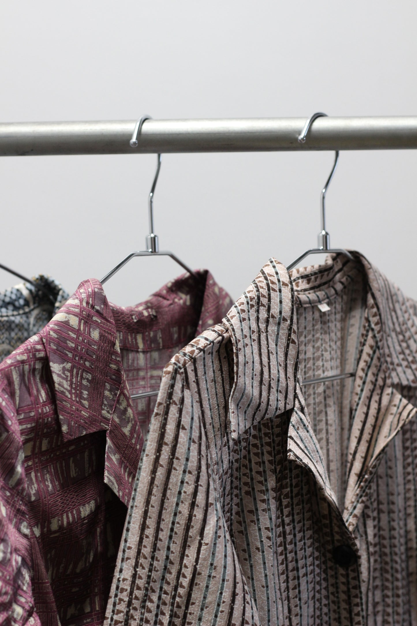 Vintage Open Collar Short Sleeve Shirt One-Piece x4点