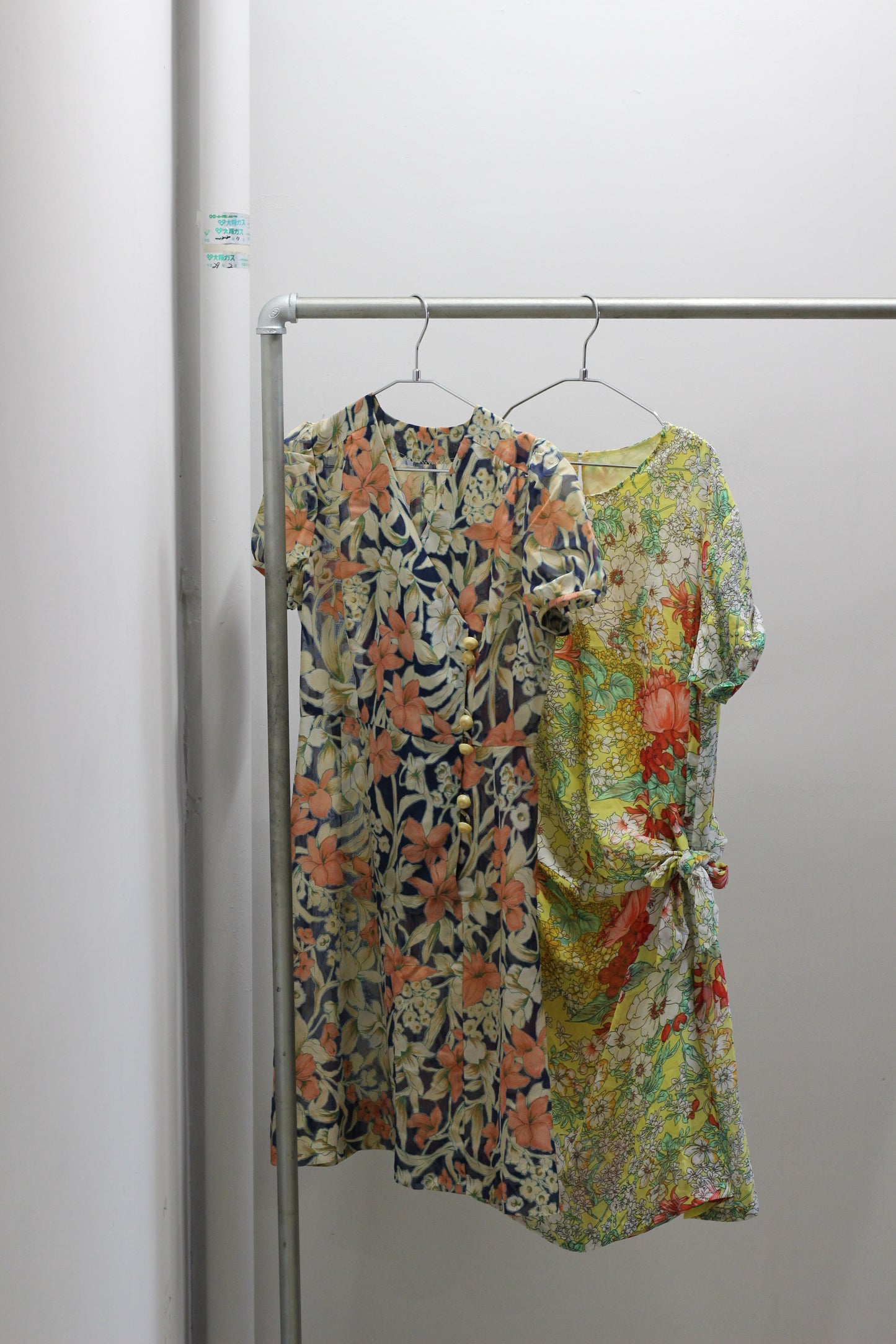 Vintage Floral Short Sleeve One-Piece x4点