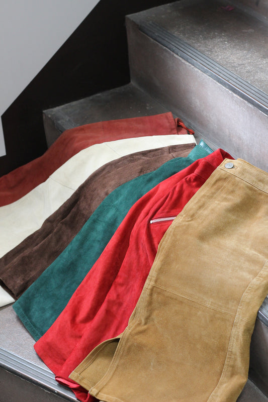 Vintage Color Suede Leather Skirt x9点