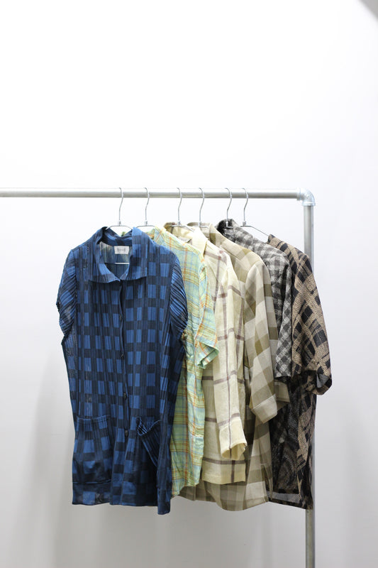 Vintage Check Short Sleeve Blouse x6点