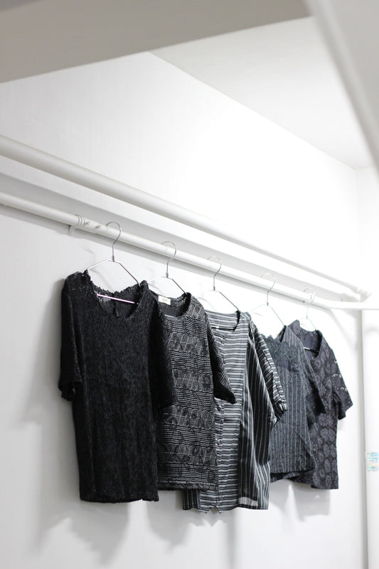 Vintage Black Design Short Sleeve Blouse x10点