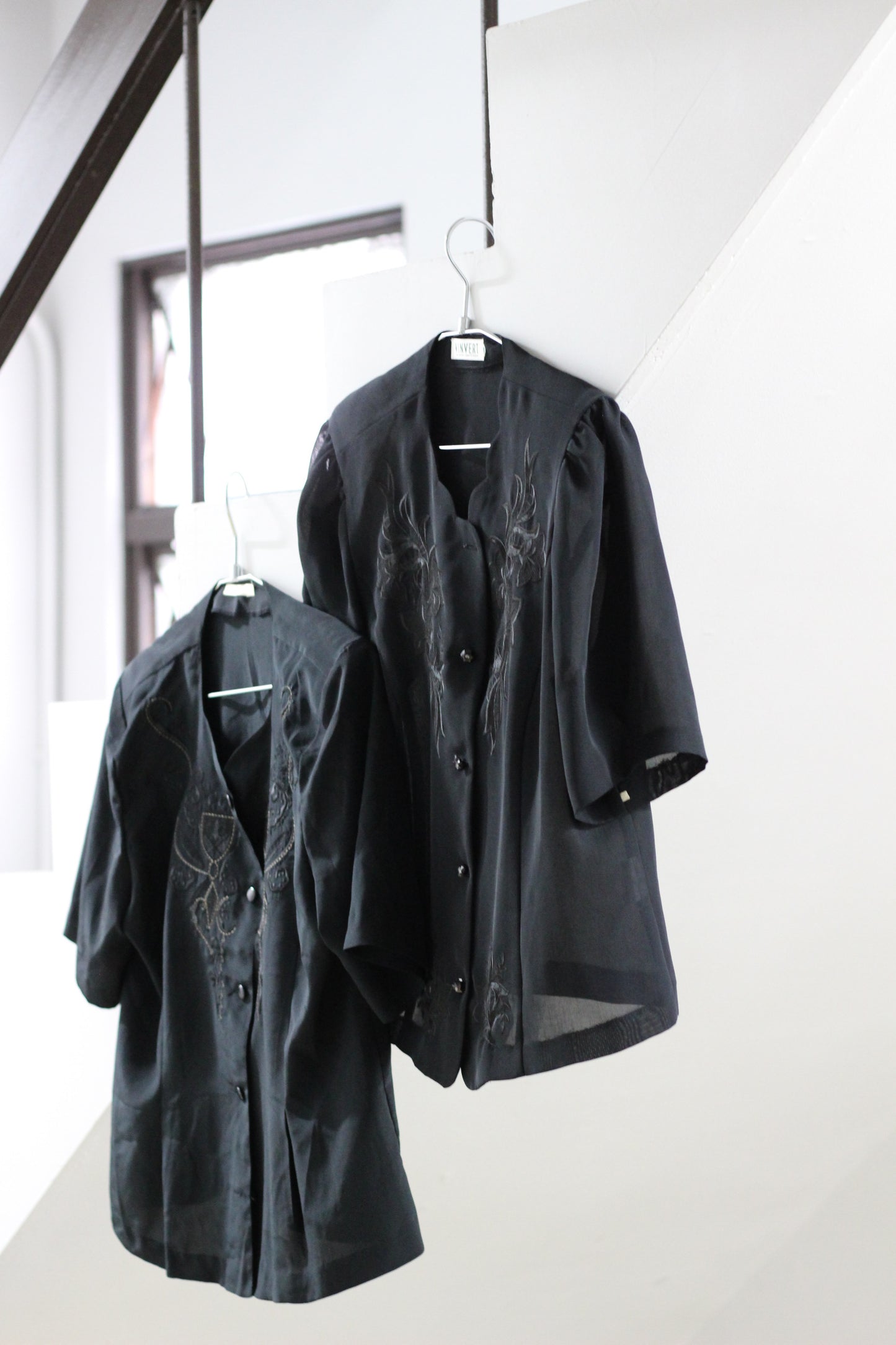 Vintage Black Design Short Sleeve Blouse x10点