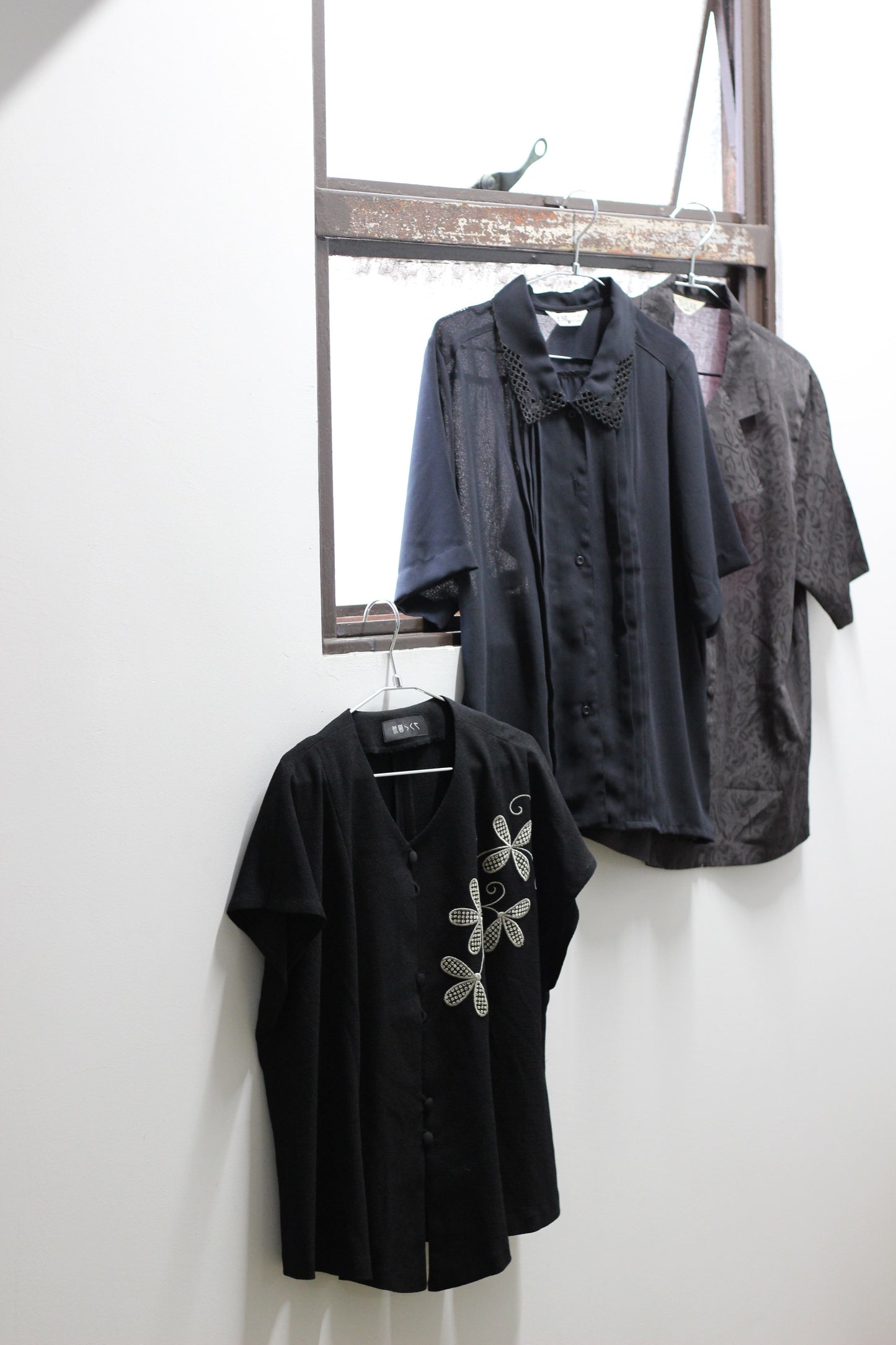 Vintage Black Design Short Sleeve Blouse x10点
