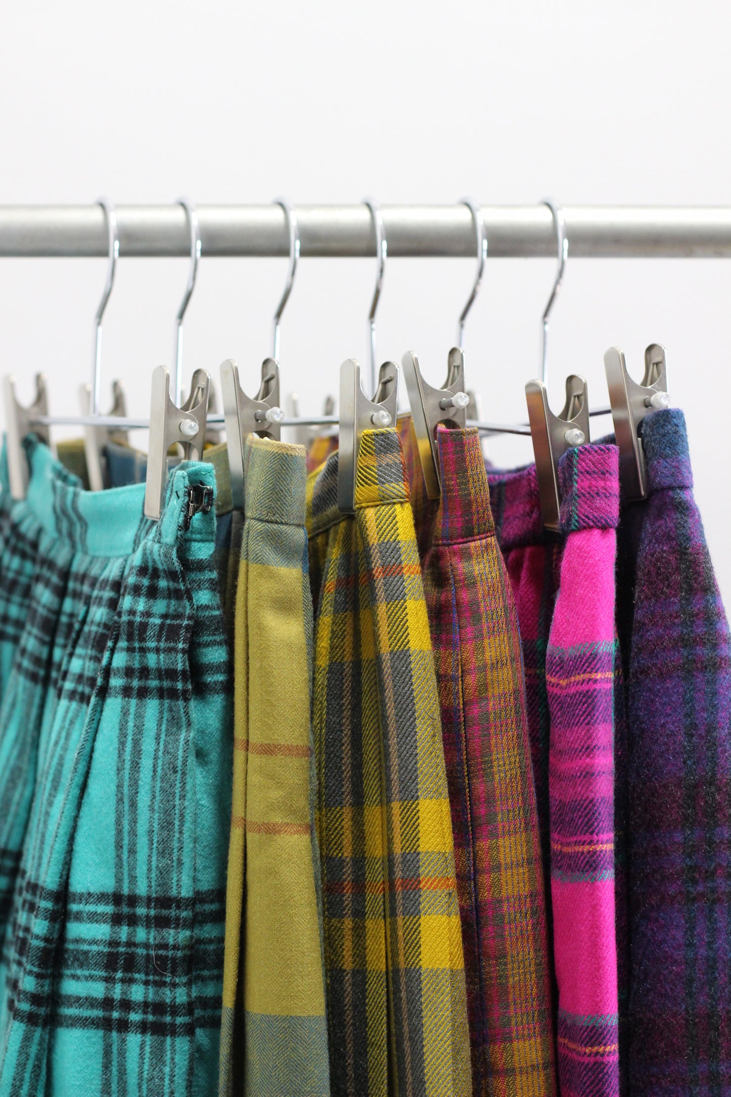 Vintage Design Check Wool Skirt x6点
