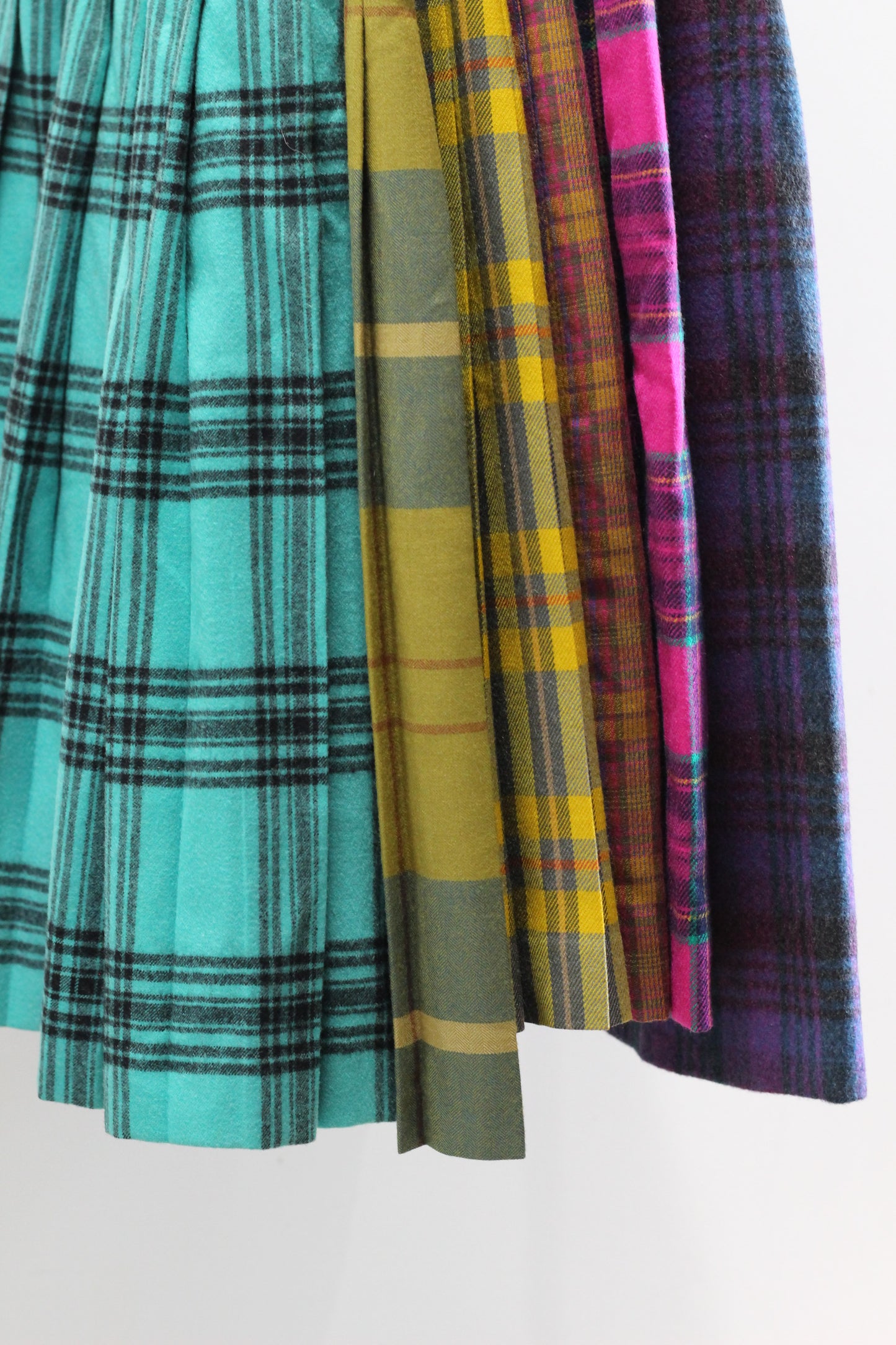 Vintage Design Check Wool Skirt x6点
