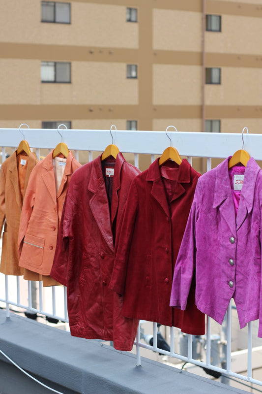 Women's Vintage Collar Leather Jacket x5点