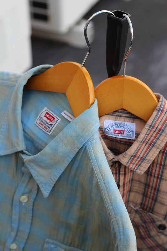 70-80's & 90's Levi's Check Long Sleeve Shirt set x2点