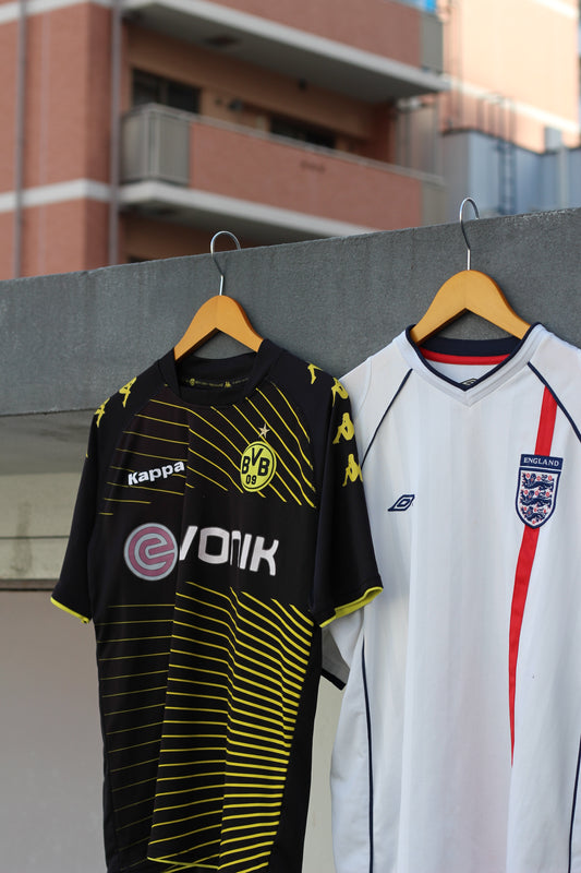 2001-2002 England National Team & 2009-2010 Borussia Dortmund Game Shirts set x2点