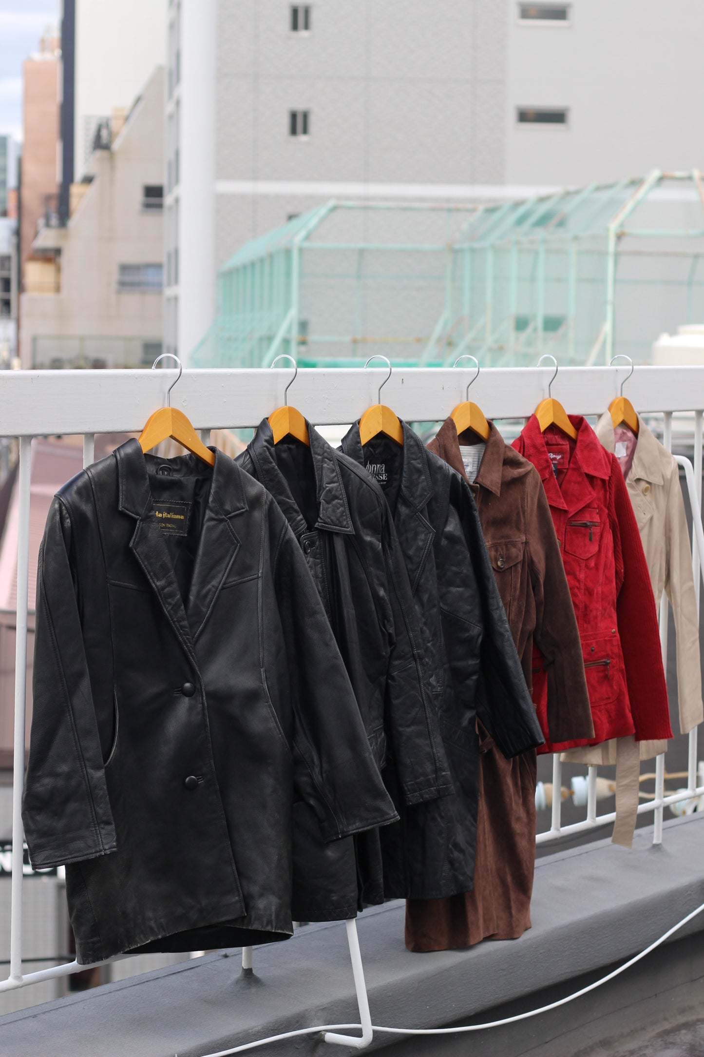 90's ladies genuine leather jacket x6点