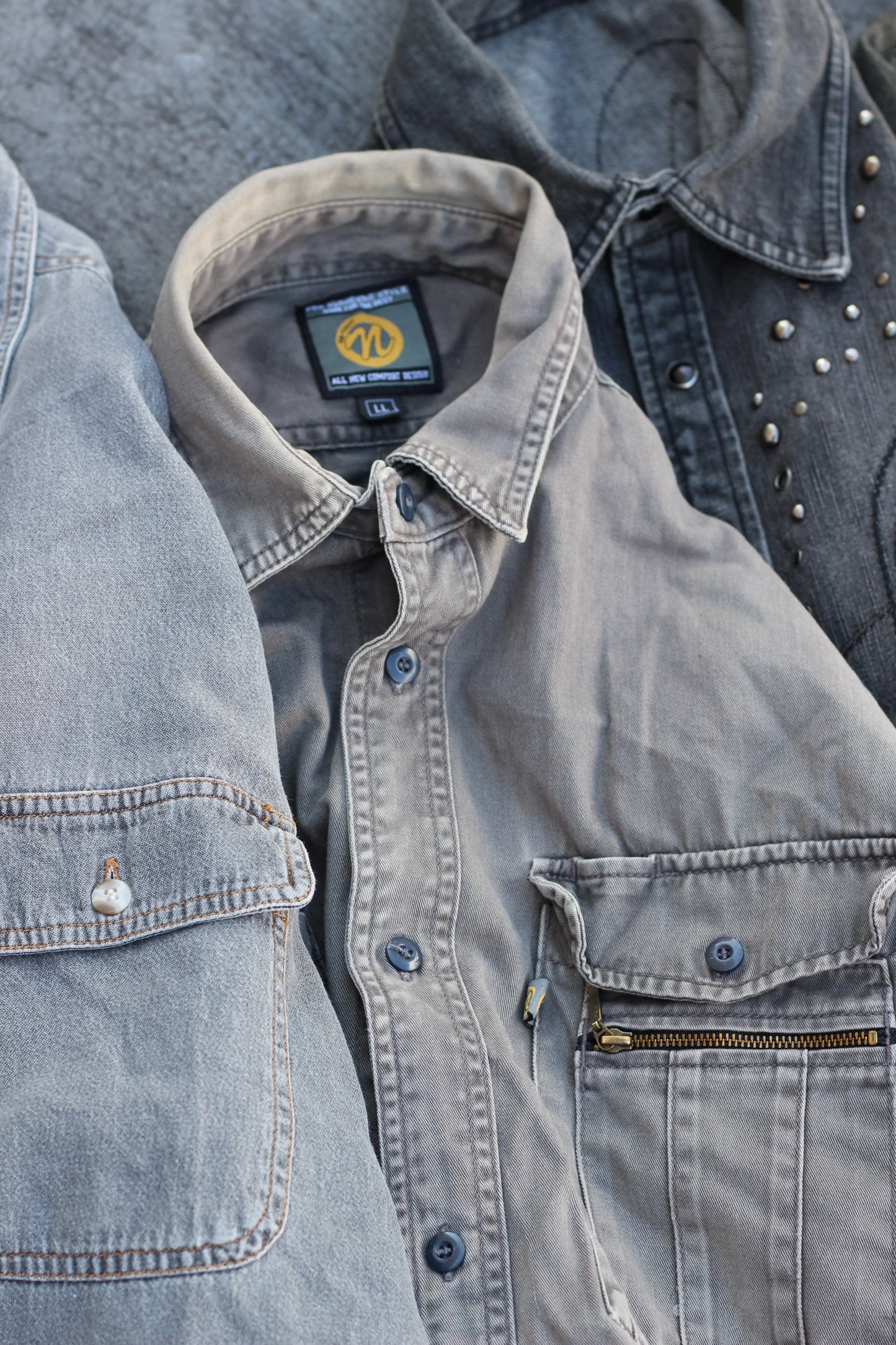 Men's Black Denim Shirt x5点