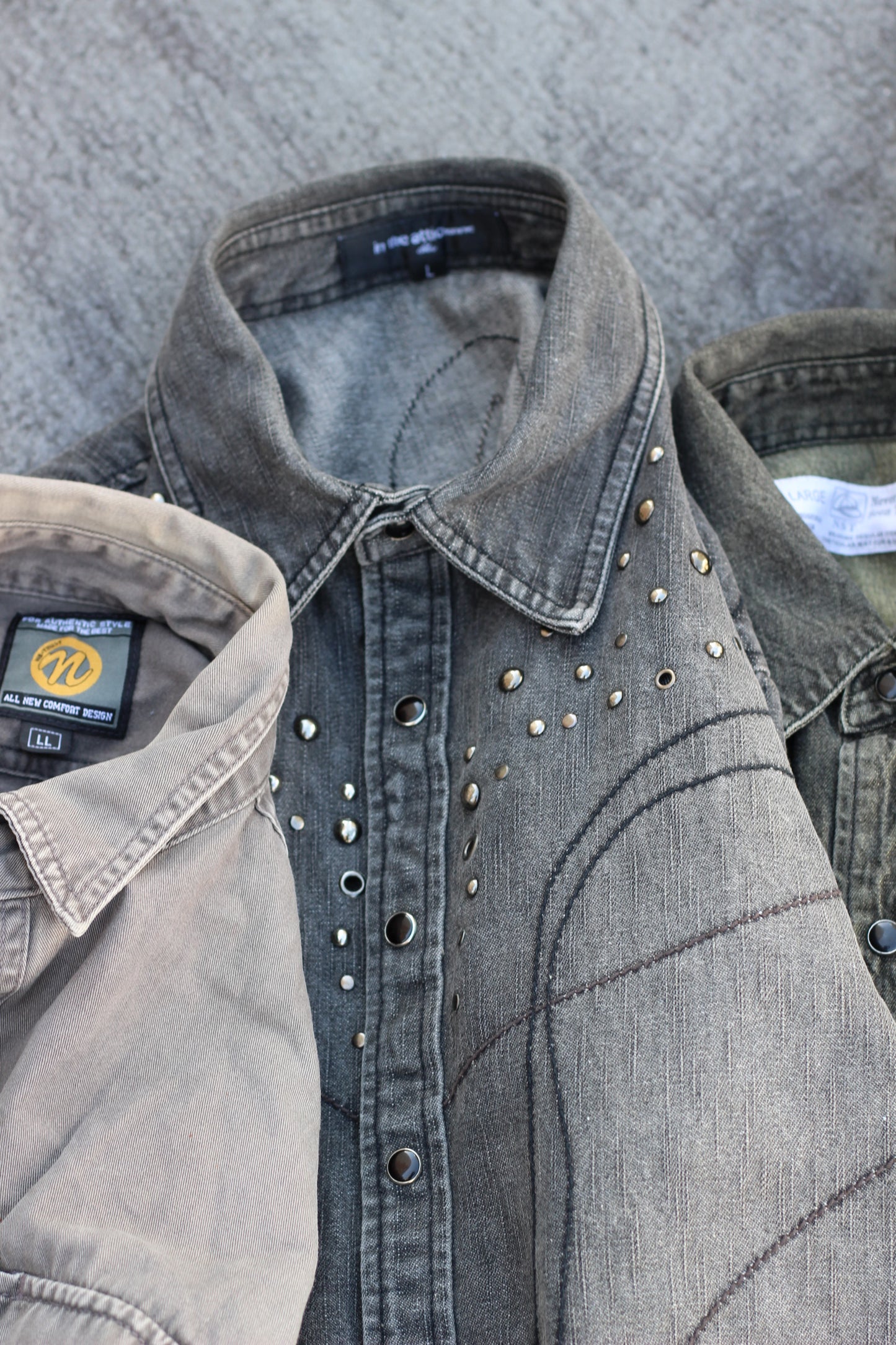 Men's Black Denim Shirt x5点