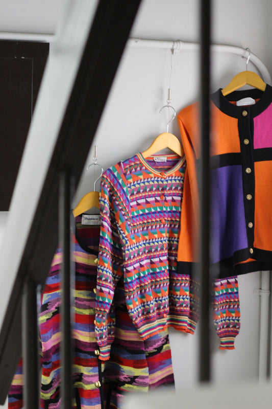 Women's Euro Vintage Marble Color Cardigan x5点