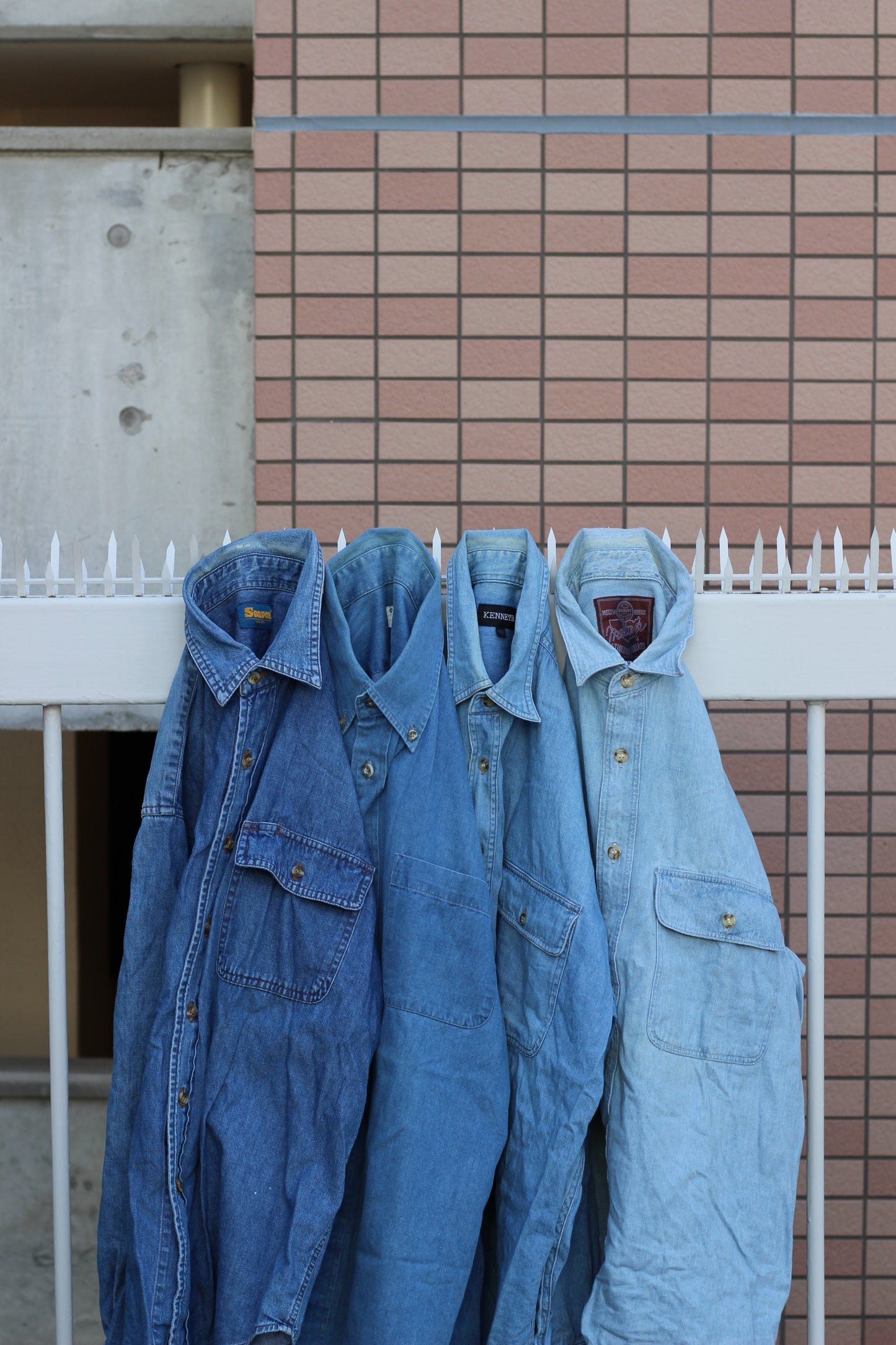 Men's Light Blue Denim Shirt x4点