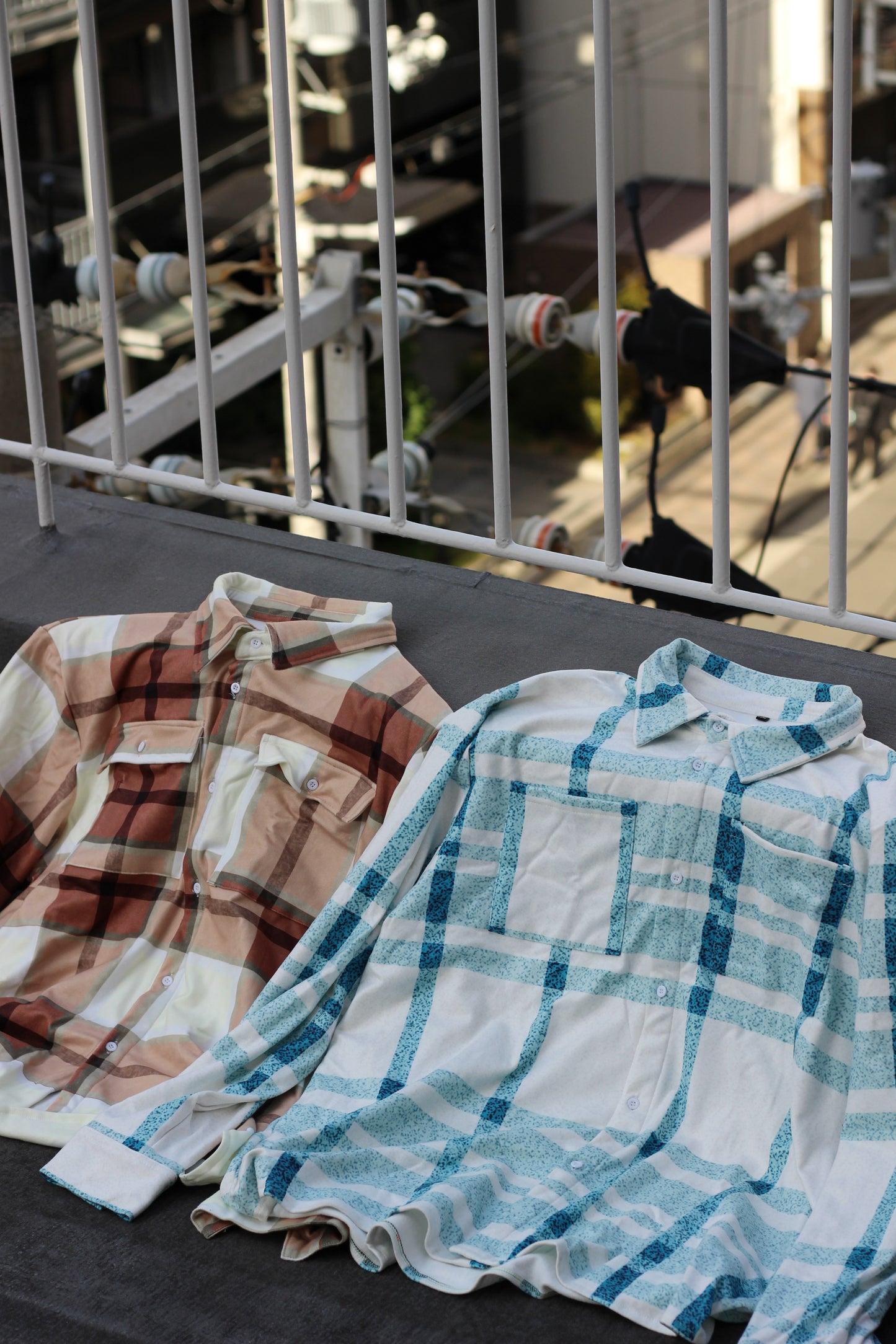 Men's Oversized Design Check Shirt x2点