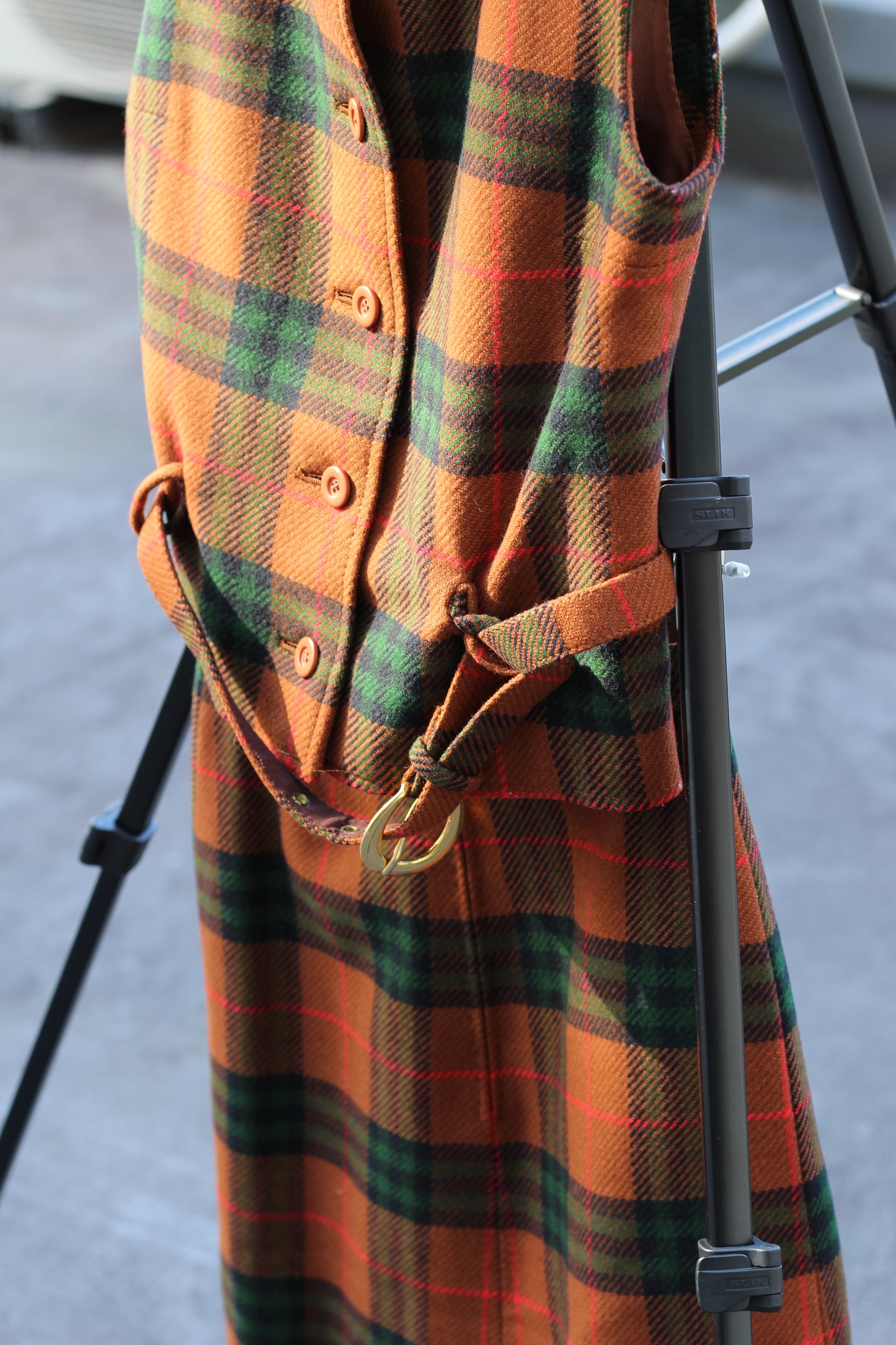 Women's Vintage Lanvin Check Vest & Skirt x2点