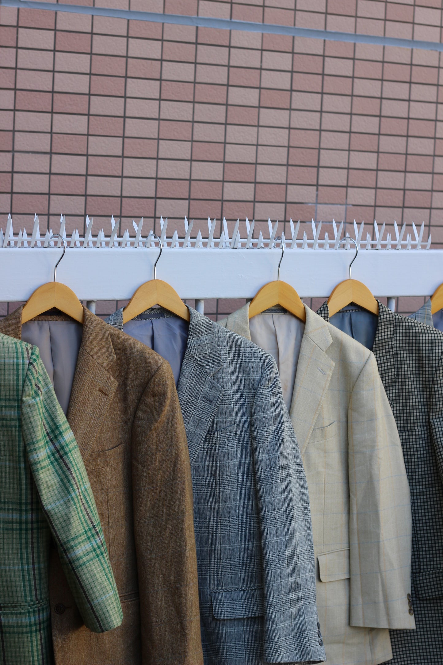 Men's High grade wool check tailored jacket x10点