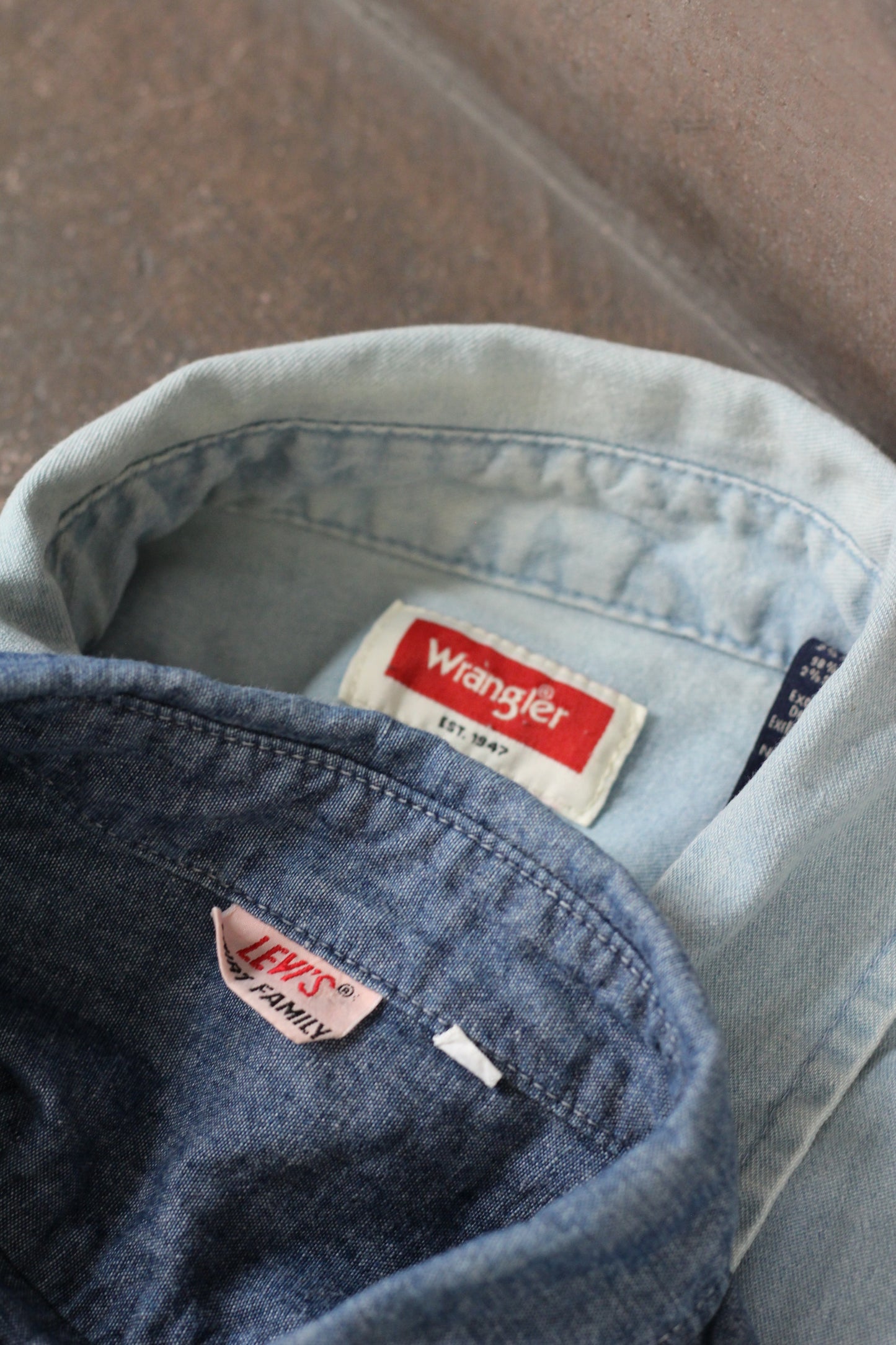 90's Levi's & Wrangler Short Sleeve Denim Shirt x2点