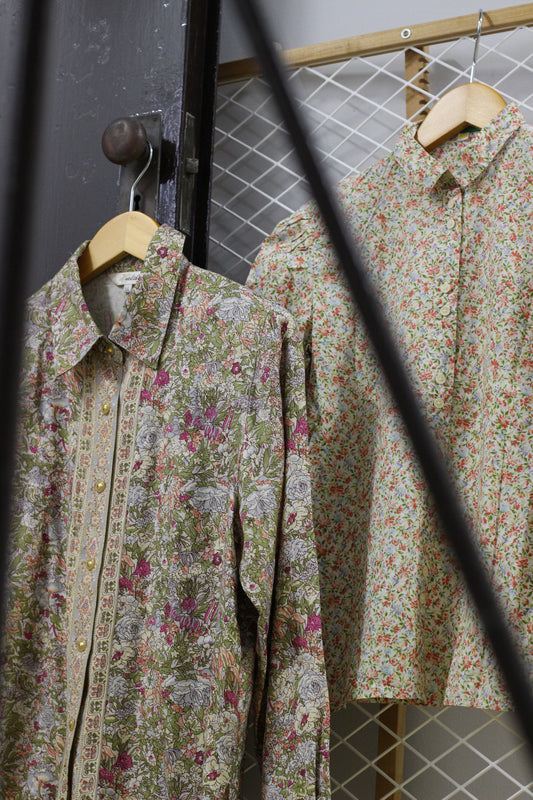 Vintage Floral Design Long Sleeve Blouse x2点