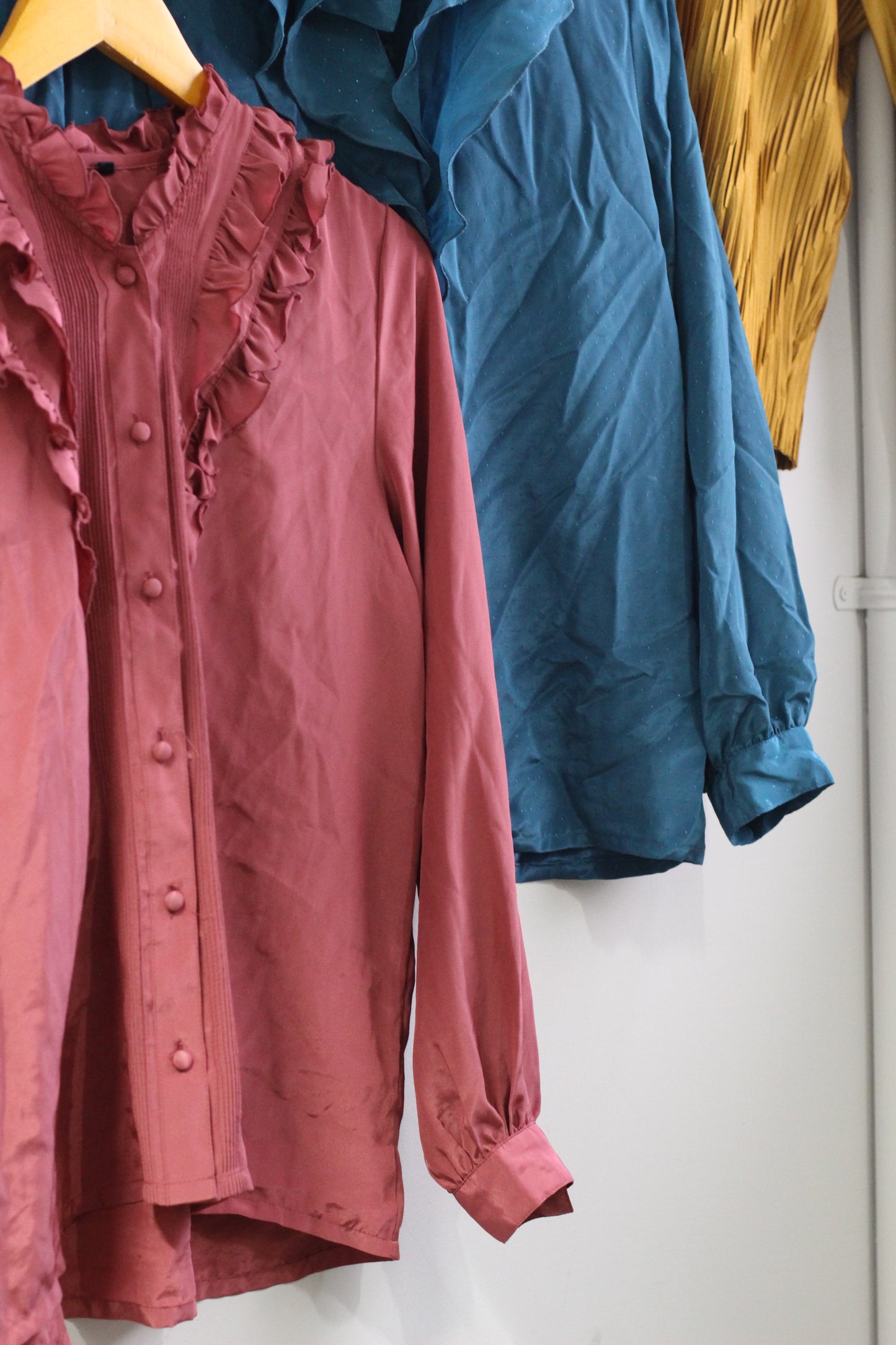 Vintage Retro Color Long Sleeve Blouse x3点