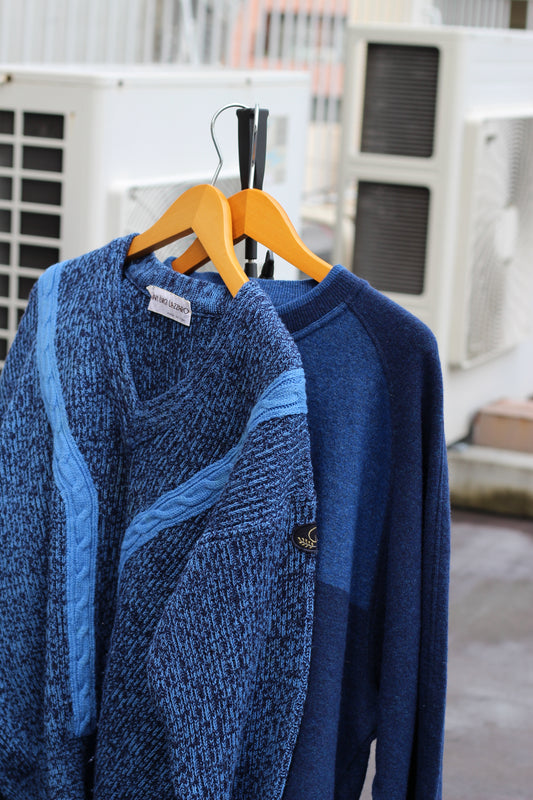 Made In Italy Vintage Blue Design Knit Sweater set x2点
