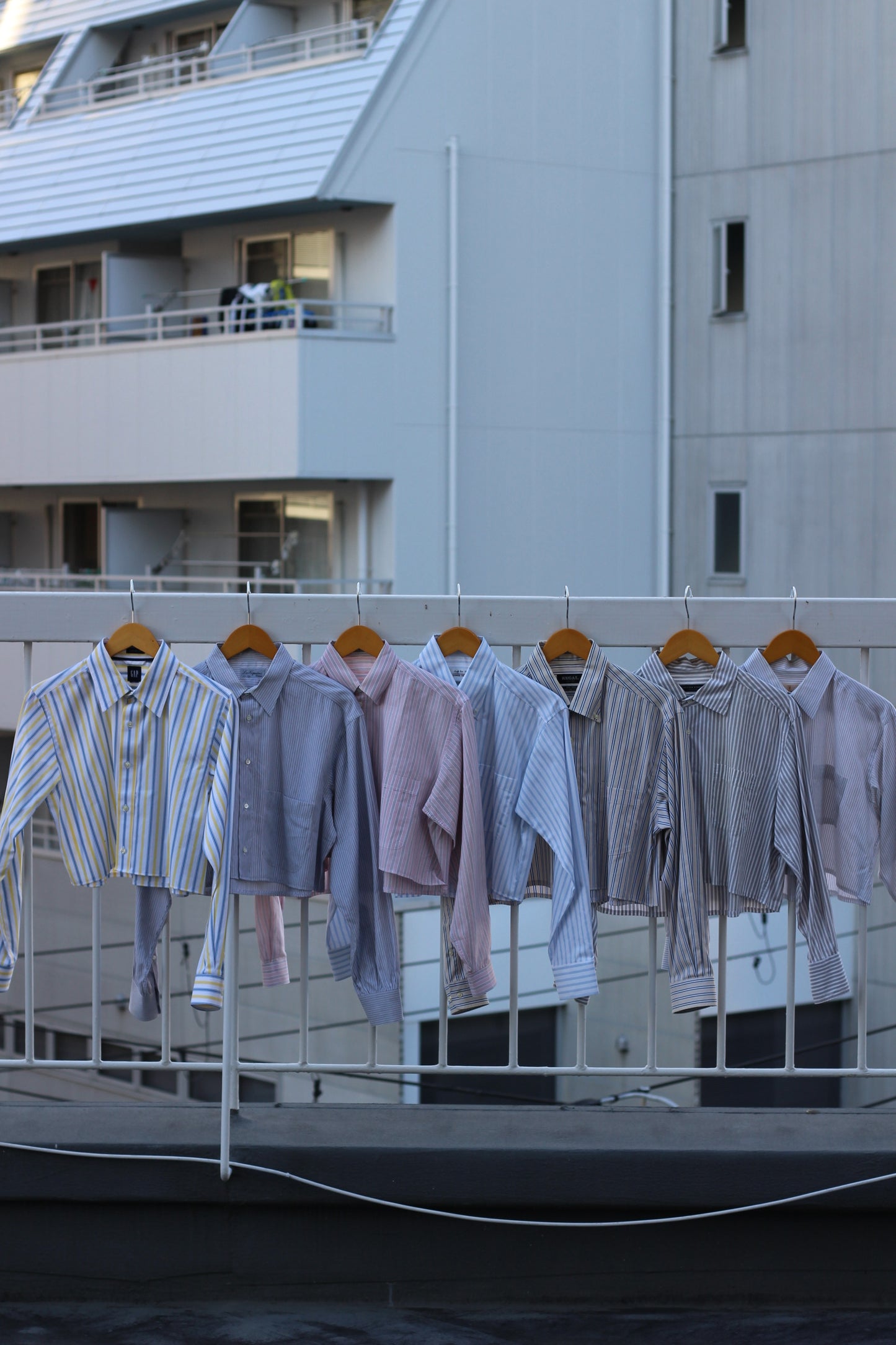Remake short length stripe shirt x6点