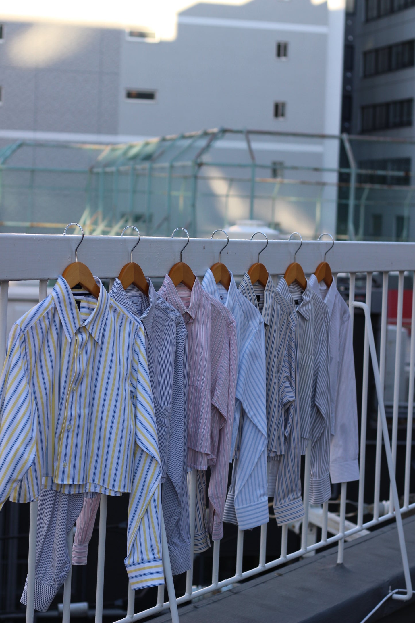 Remake short length stripe shirt x6点