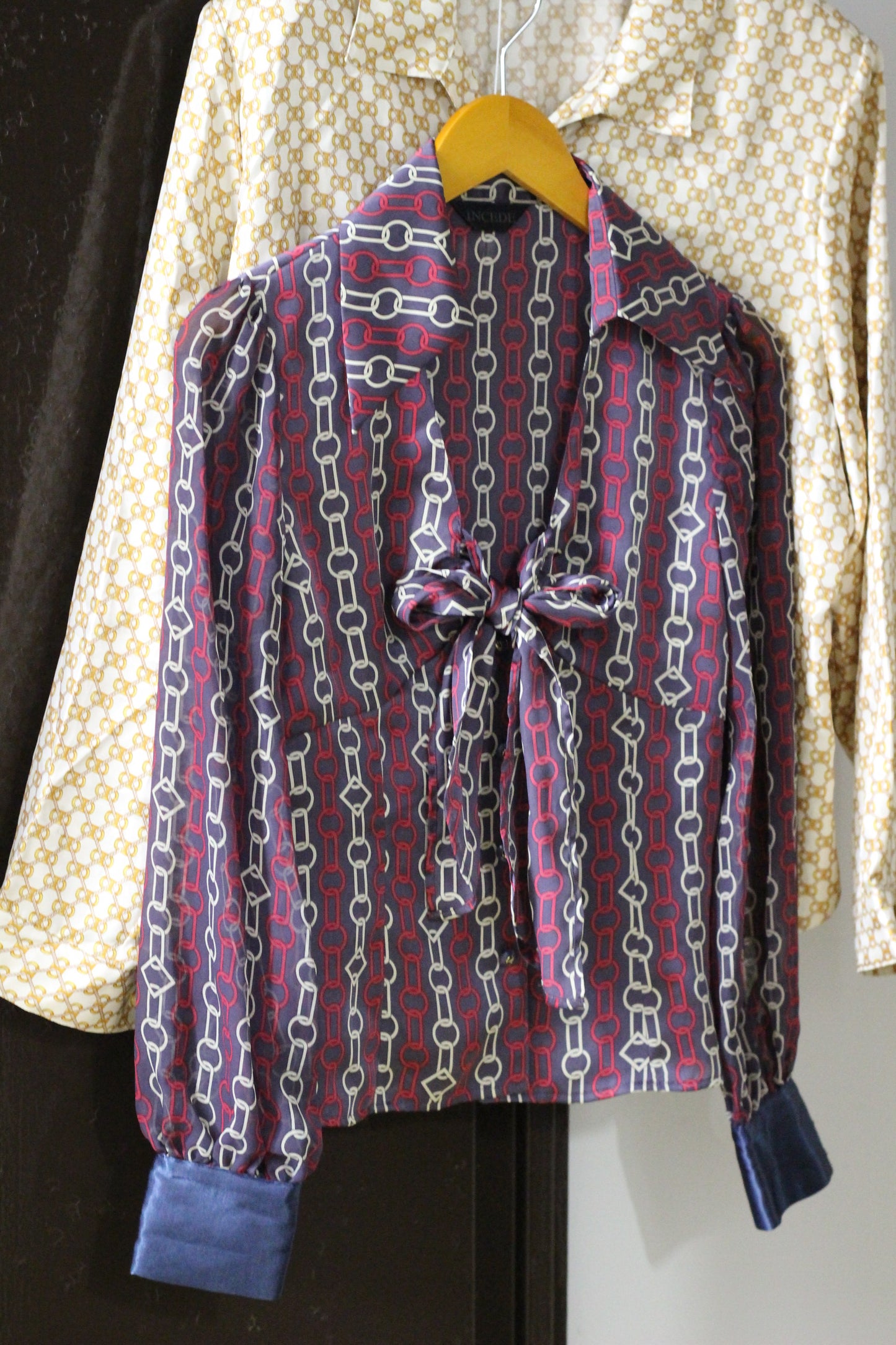 Vintage Chain Print Long Sleeve Blouse x5点