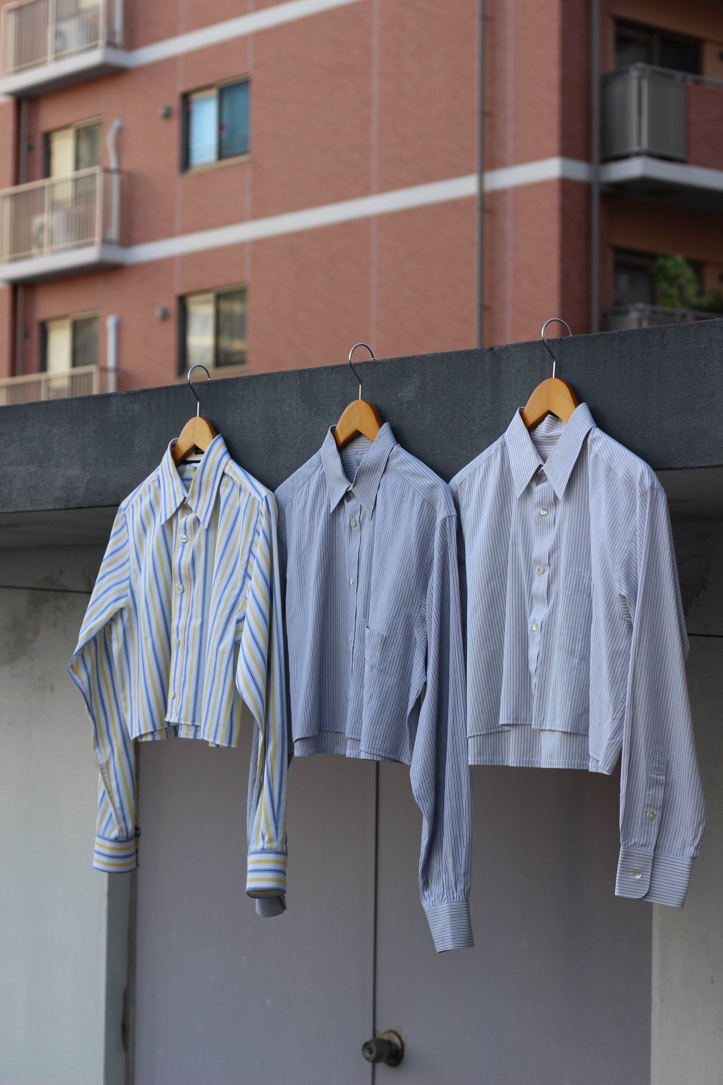 Remake short length stripe shirt x6点