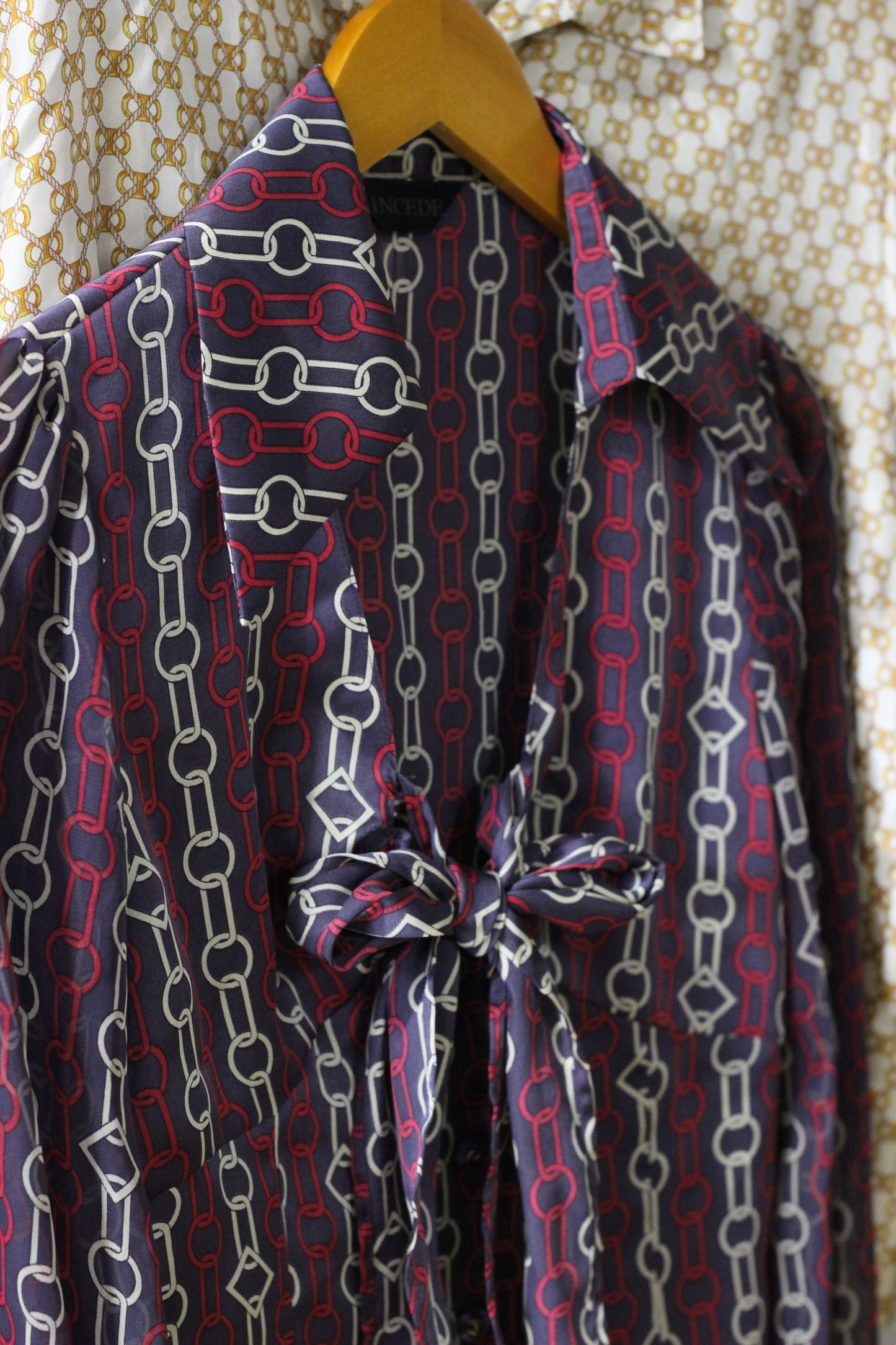 Vintage Chain Print Long Sleeve Blouse x5点