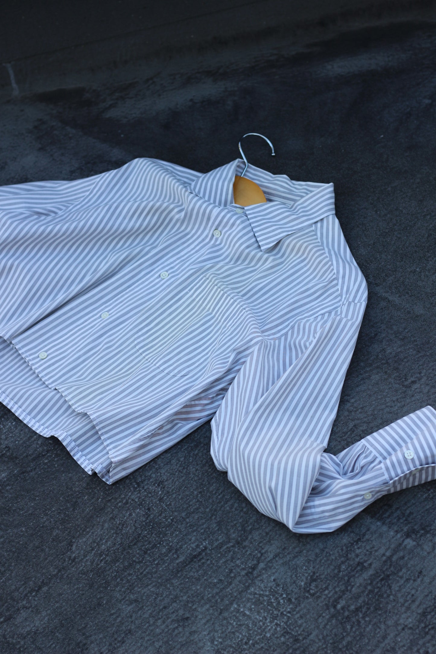 Remake short length stripe shirt x6点