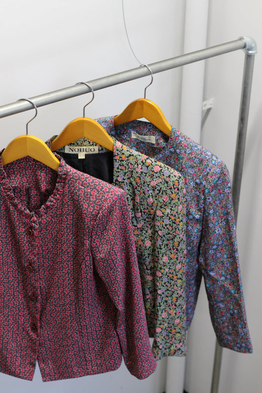 Vintage Flower Design Blouse Jacket x3点
