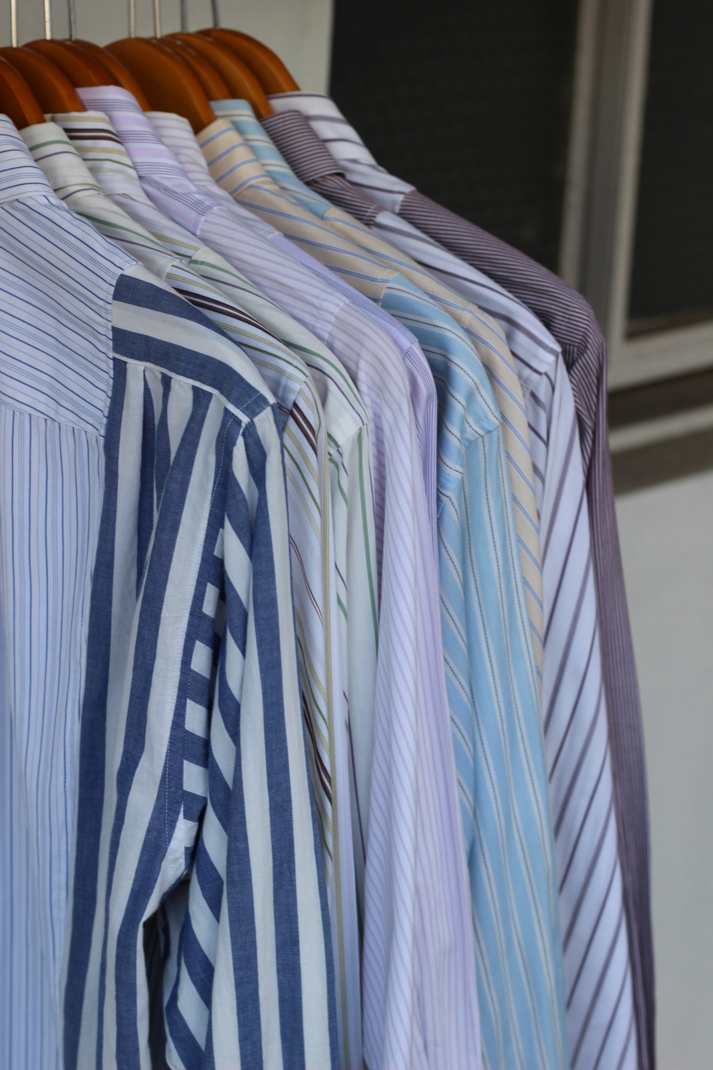 Remake asymmetry docking stripe shirt x9点