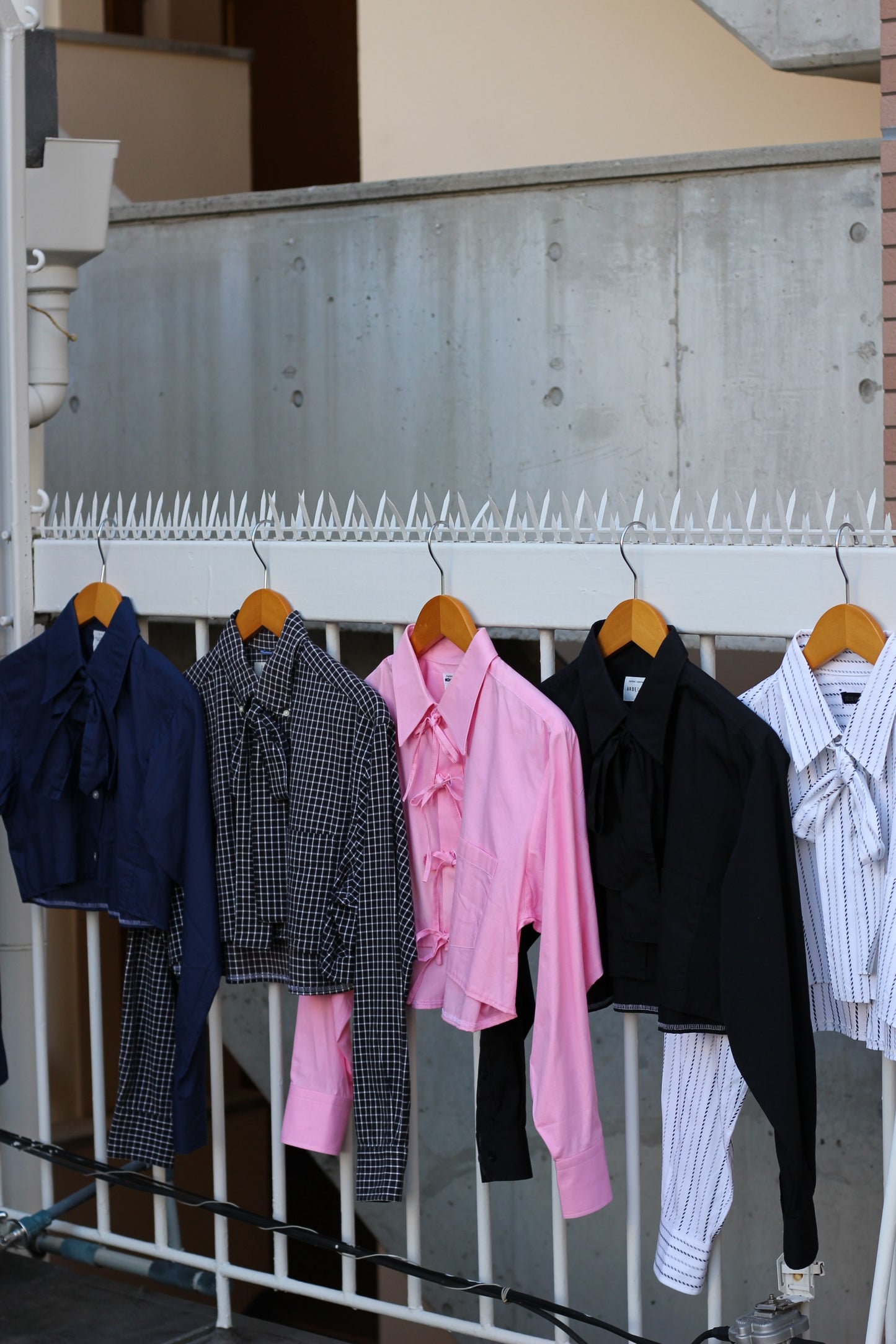 Remake short length ribbon shirt x5点