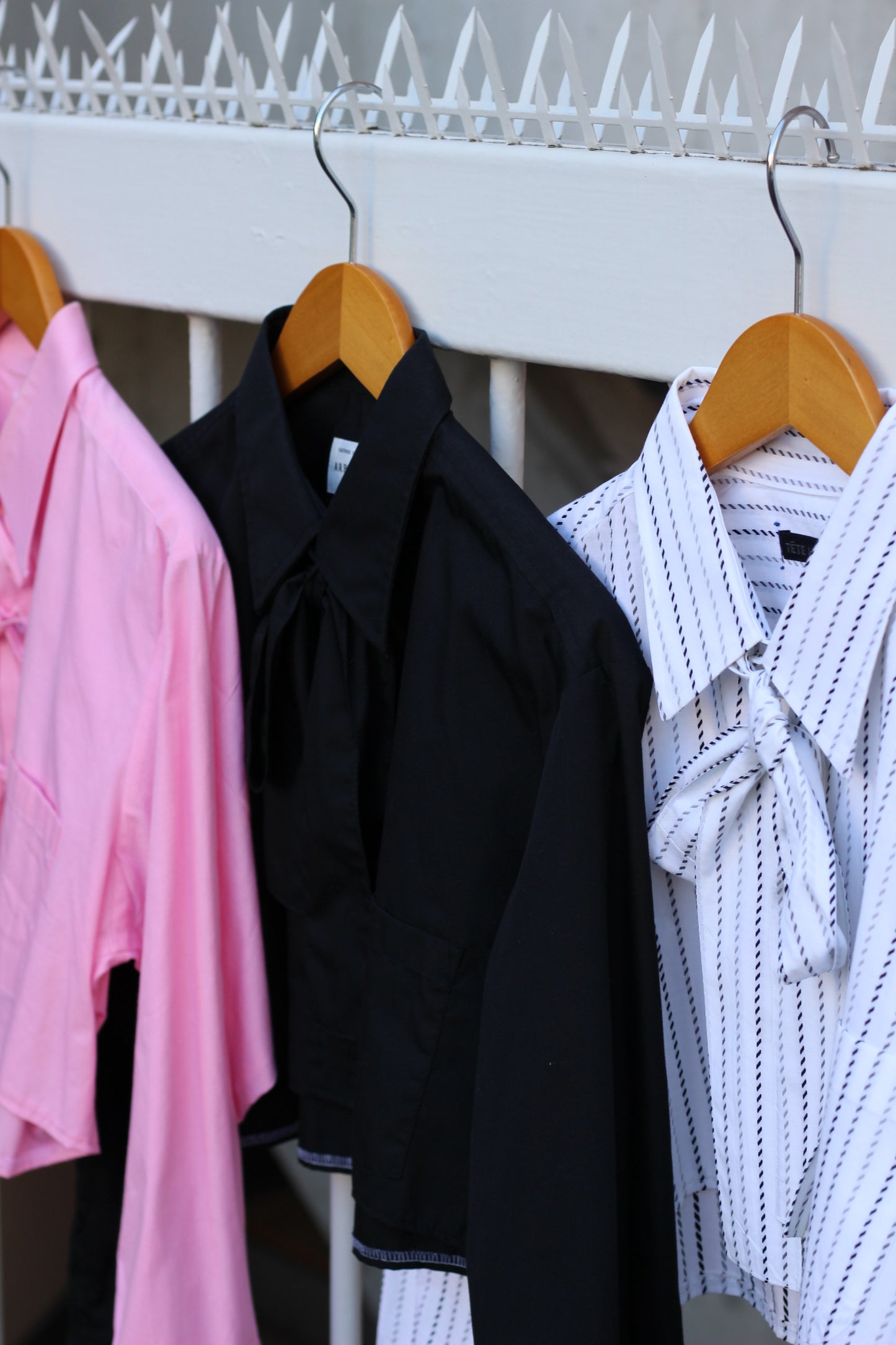 Remake short length ribbon shirt x5点