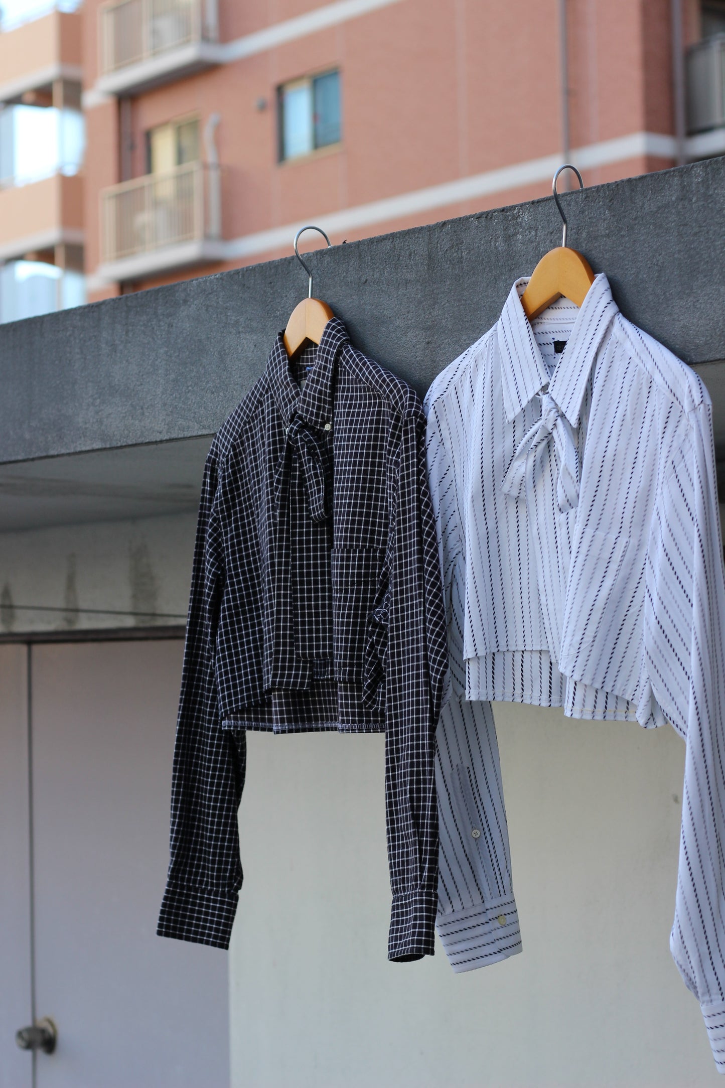 Remake short length ribbon shirt x5点