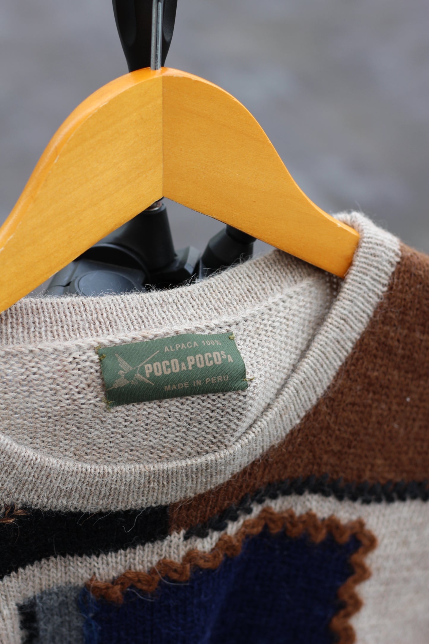 80-90's Made In Peru INCA-TEX 100% Alpaca Design Knit Sweater set x2点