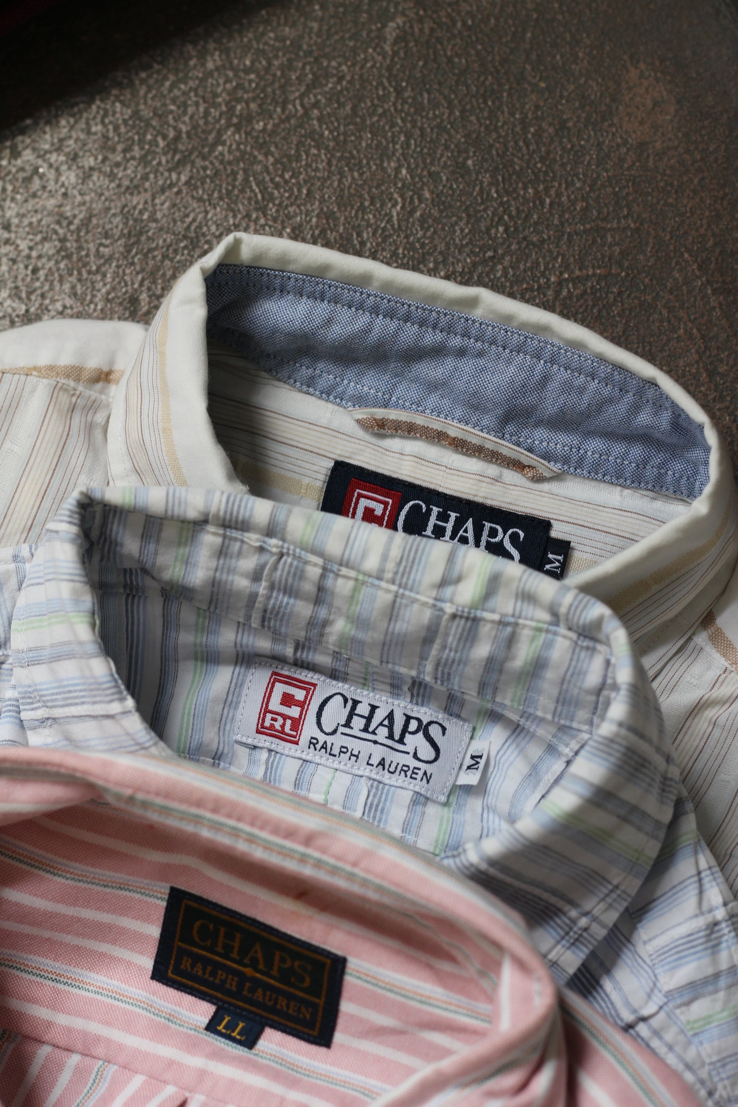 90's CHAPS Ralph Lauren Stripe Short Sleeve Shirt x4点
