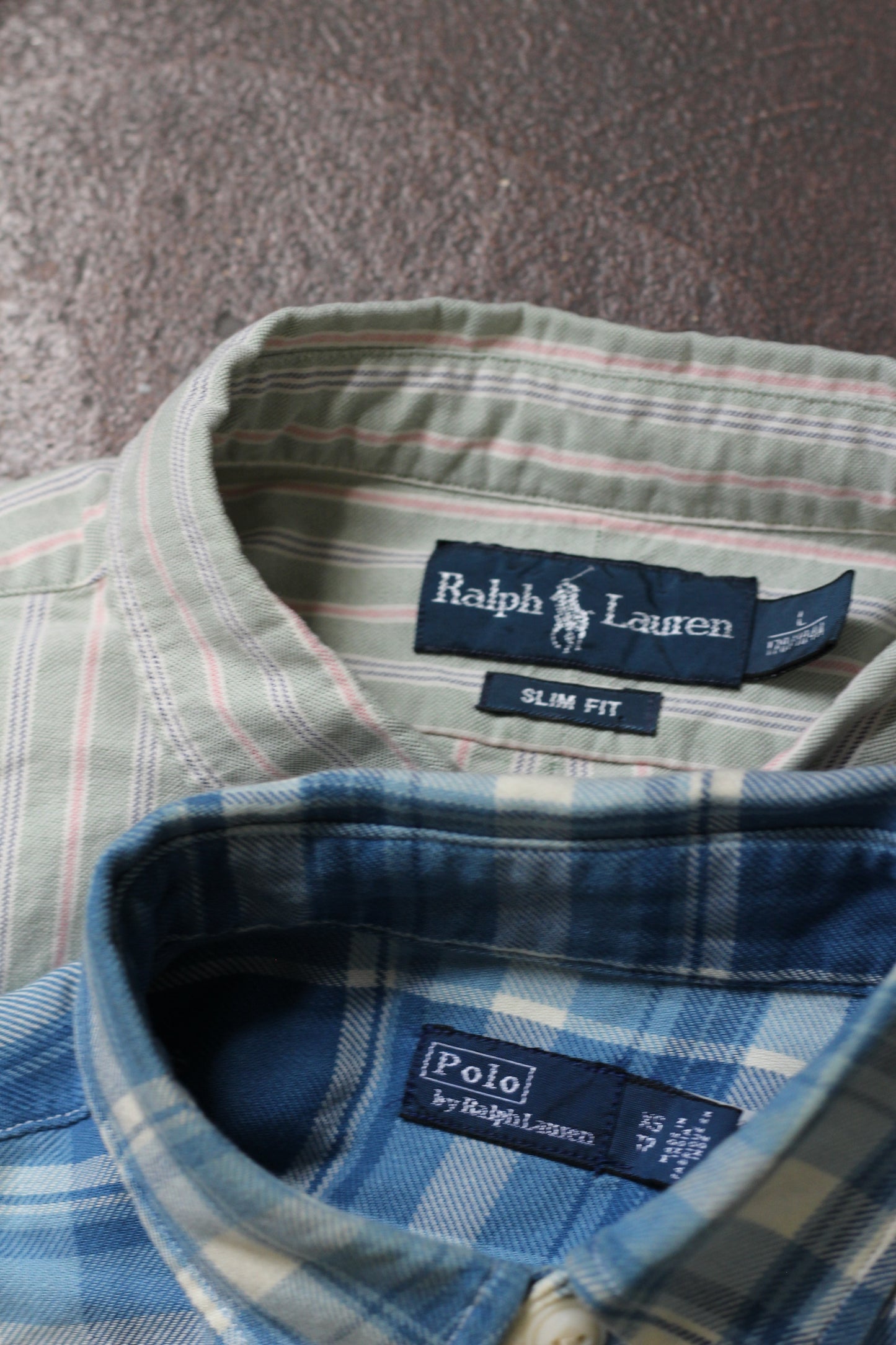 90-00's Ralph Lauren Check & Stripe Long Sleeve Shirt x2点