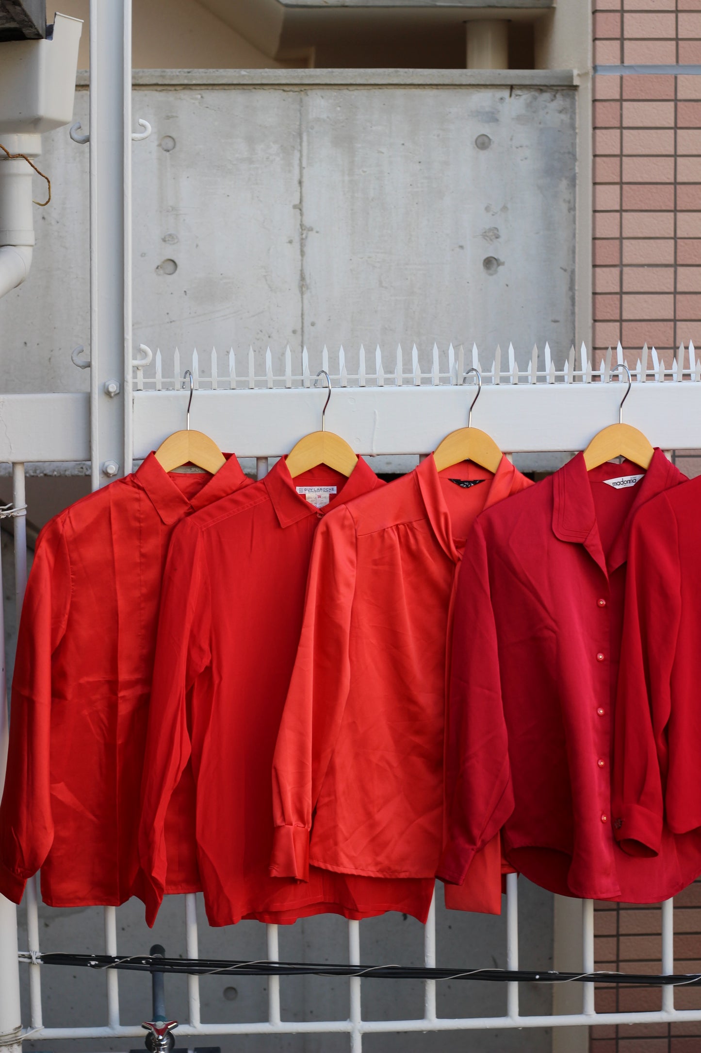 Japan vintage ladies red blouse shirt x8点