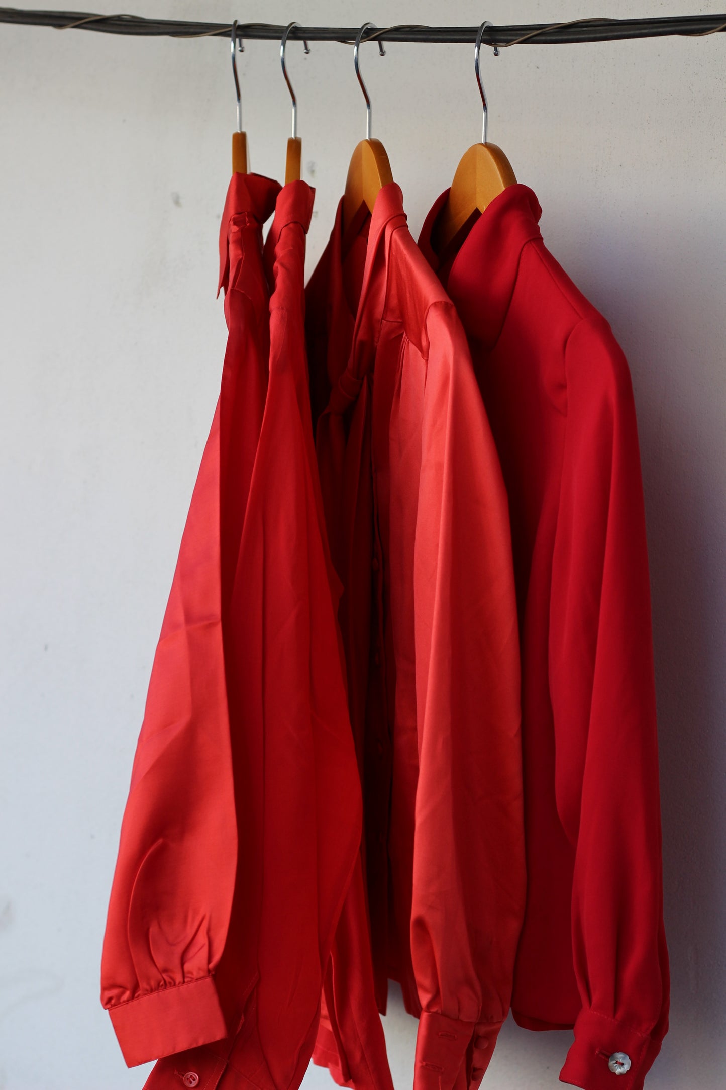 Japan vintage ladies red blouse shirt x8点