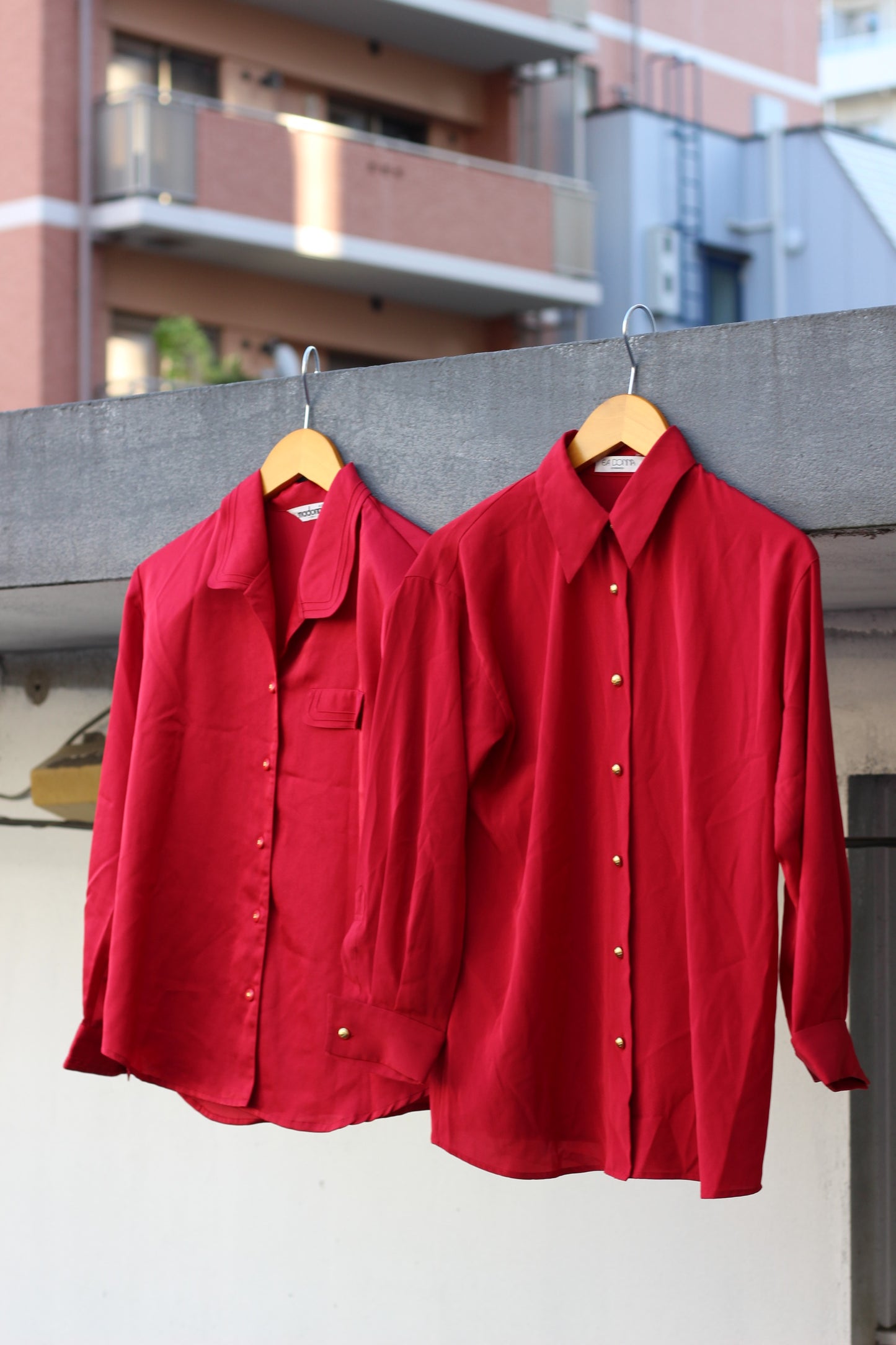 Japan vintage ladies red blouse shirt x8点