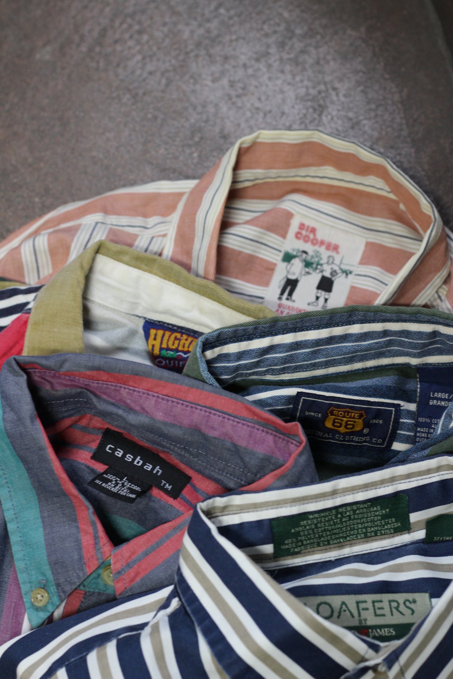 Men's Vintage Stripe Short Sleeve Shirt x5点