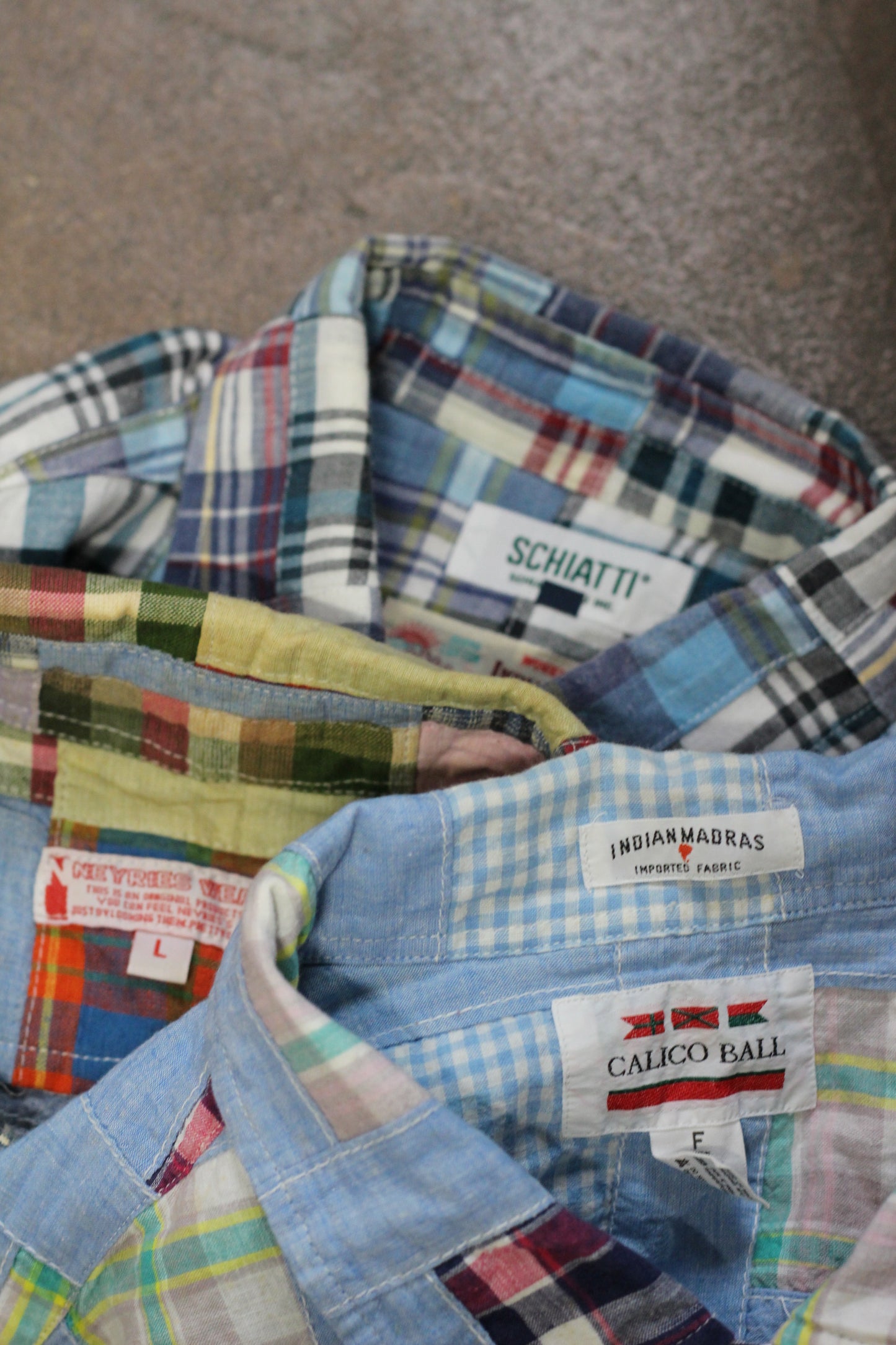 Men's Vintage Patchwork Short Sleeve Shirt x3点